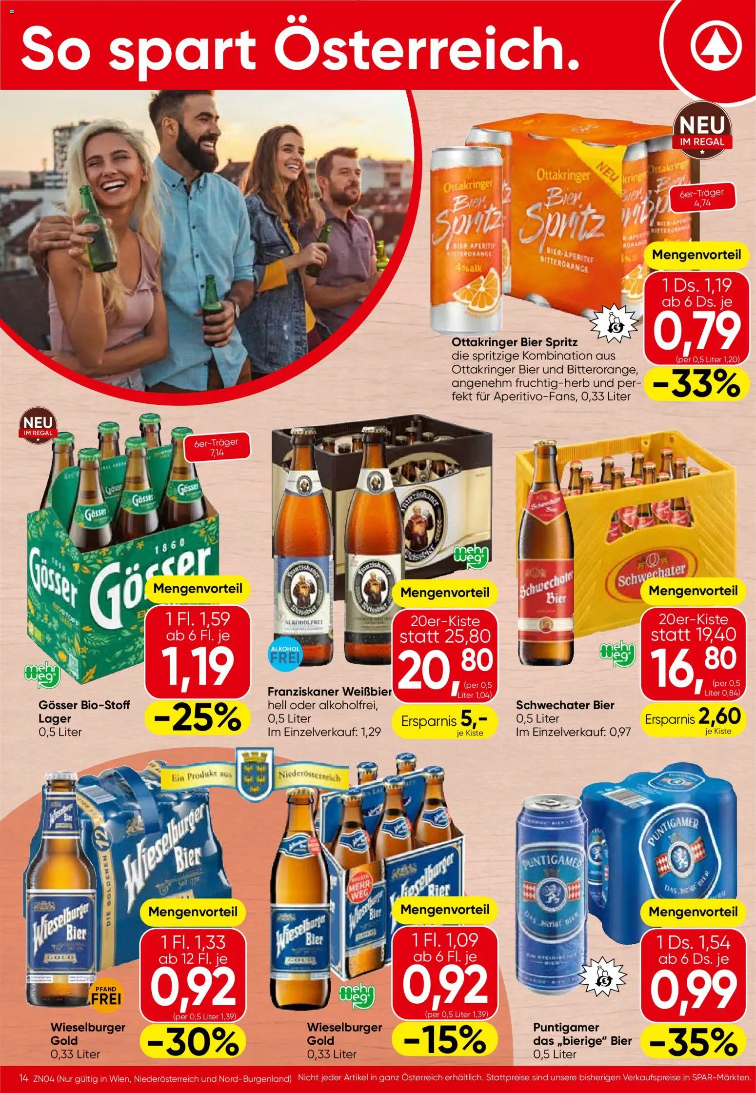 Spar Flugblatt - Wien gültig ab 23.04.2026 | Seite: 14 | Produkte: Regal, Bier