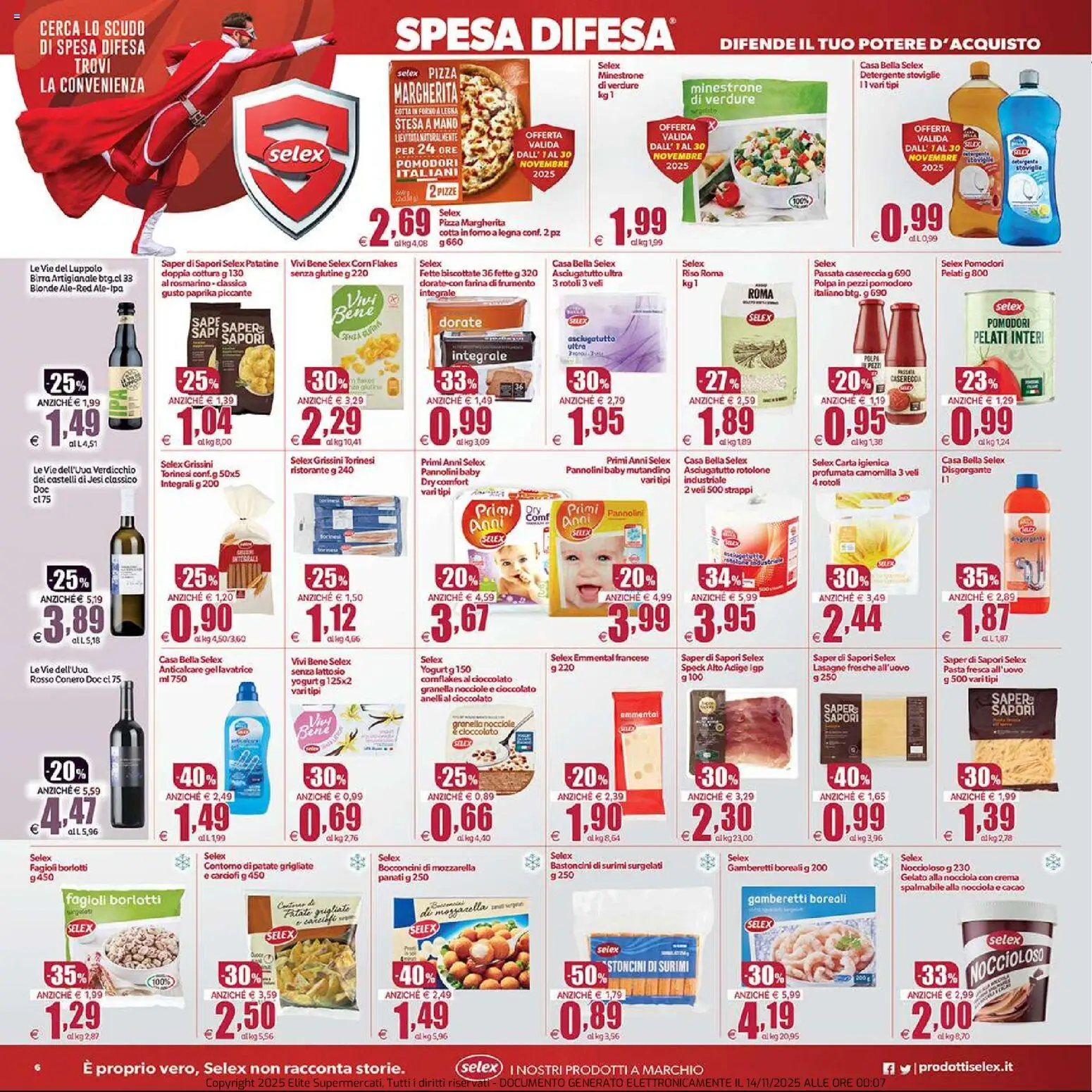 Volantino Elite Supermercati del 14.11.2025 | Pagina: 6 | Prodotti: Minestrone, Detergente, Grissini, Fette biscottate