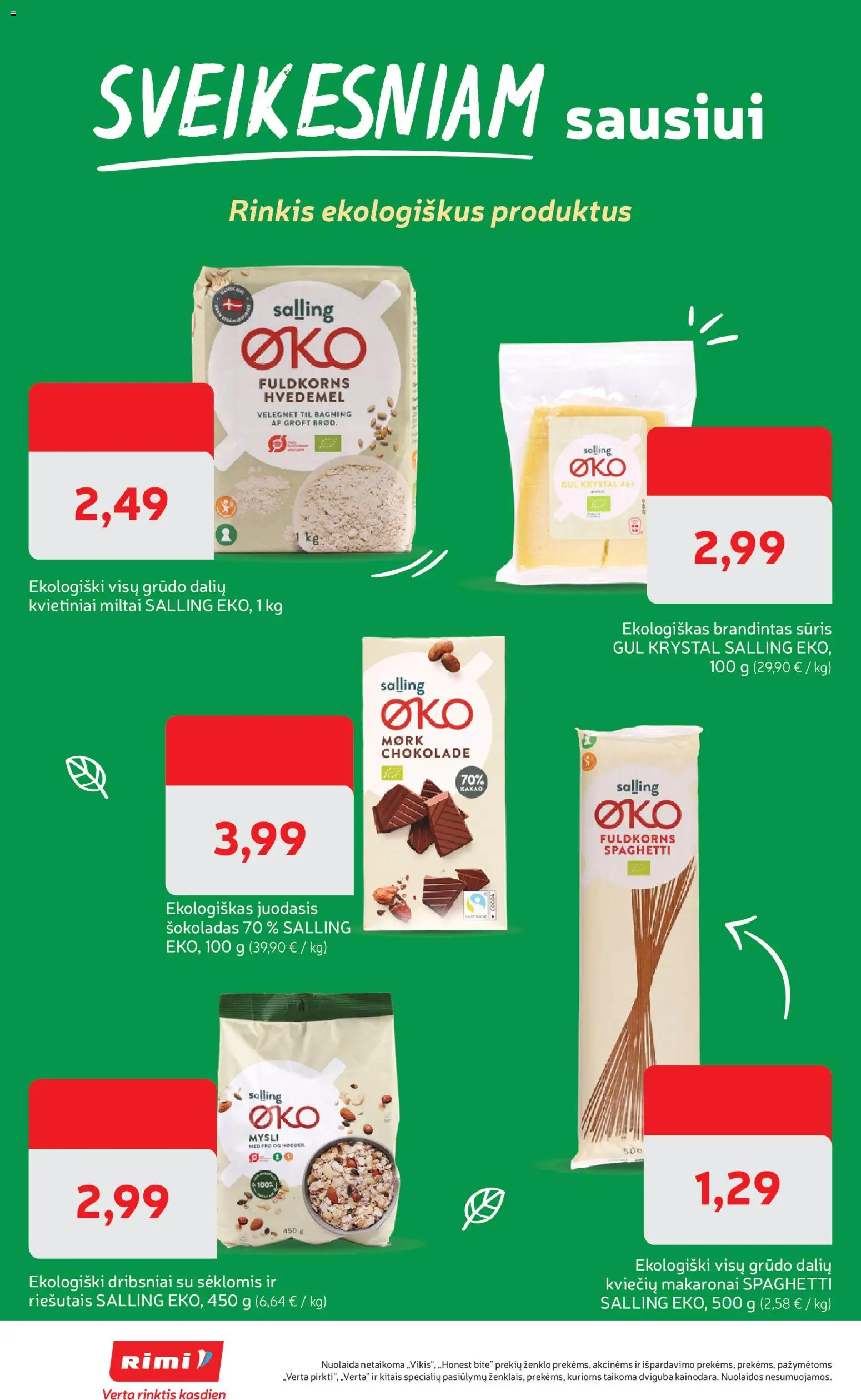 Rimi akcijos nuo 06.01.2026 | Puslapis: 8 | Prekių: Sūris, Šokoladas, Miltai, Dribsniai