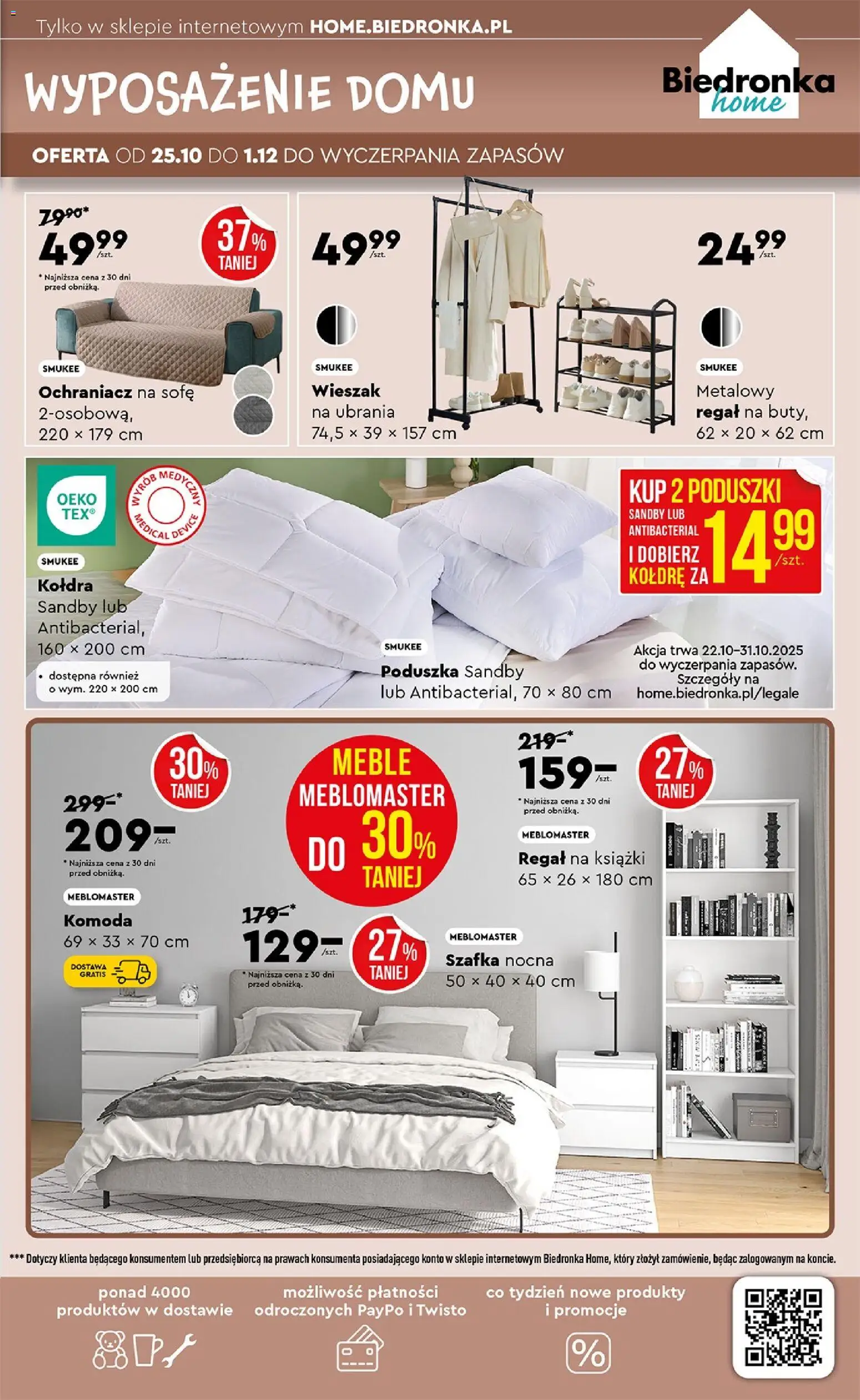 Biedronka Black Friday od 25.10.2025 | Strona: 43 | Produkty: Komoda, Regał, Kołdra, Szafka nocna