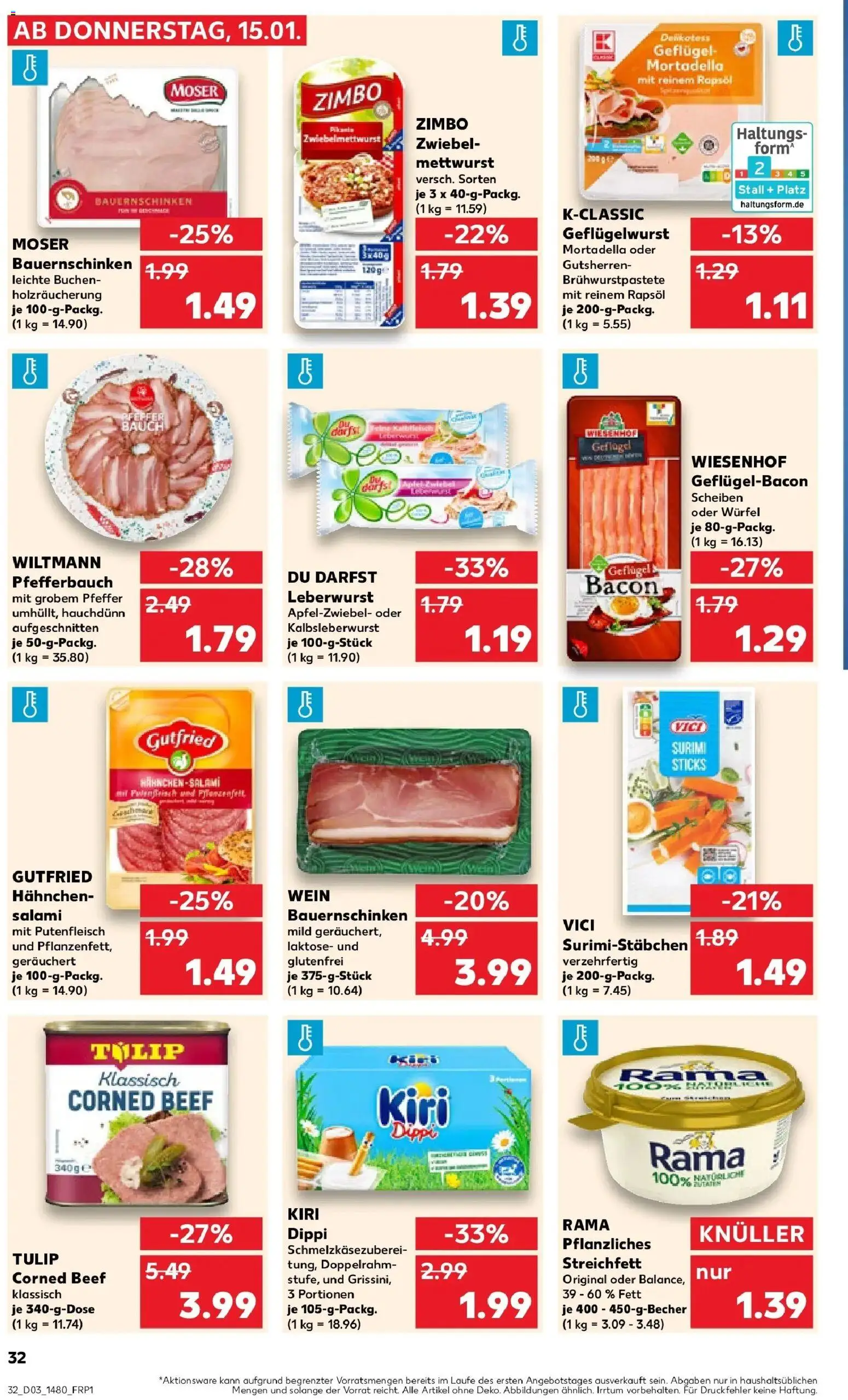 Kaufland prospekt Dortmund	 – gültig ab 15.01.2026 | Seite: 32 | Produkte: Hahnchen, Rama, Rapsöl, Pfeffer