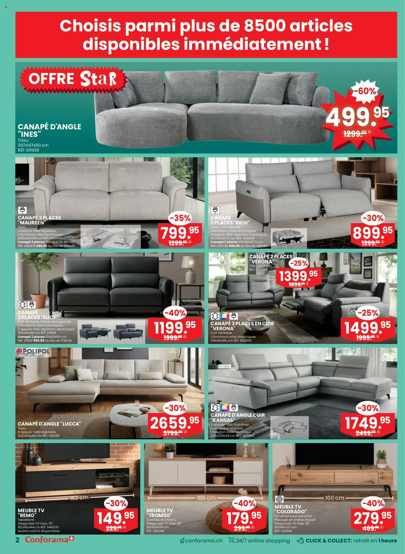 Conforama Aktionen FR – gültig ab 11.02.2026 | Seite: 2 | Produkte: TV