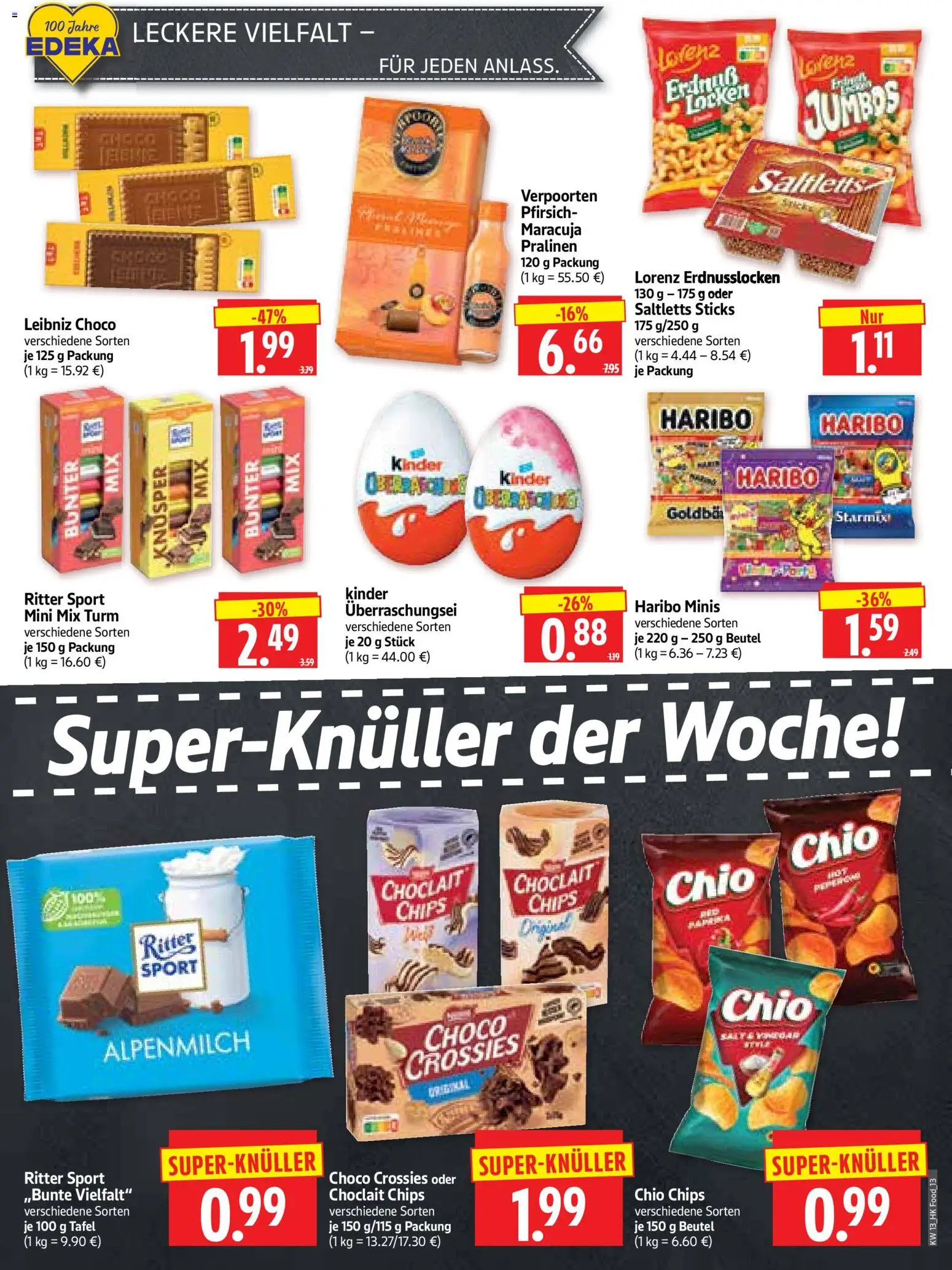 HERKULES Prospekt 	 – gültig ab 23.03.2026 | Seite: 13 | Produkte: Haribo, Ritter sport, Pfirsich, Chips
