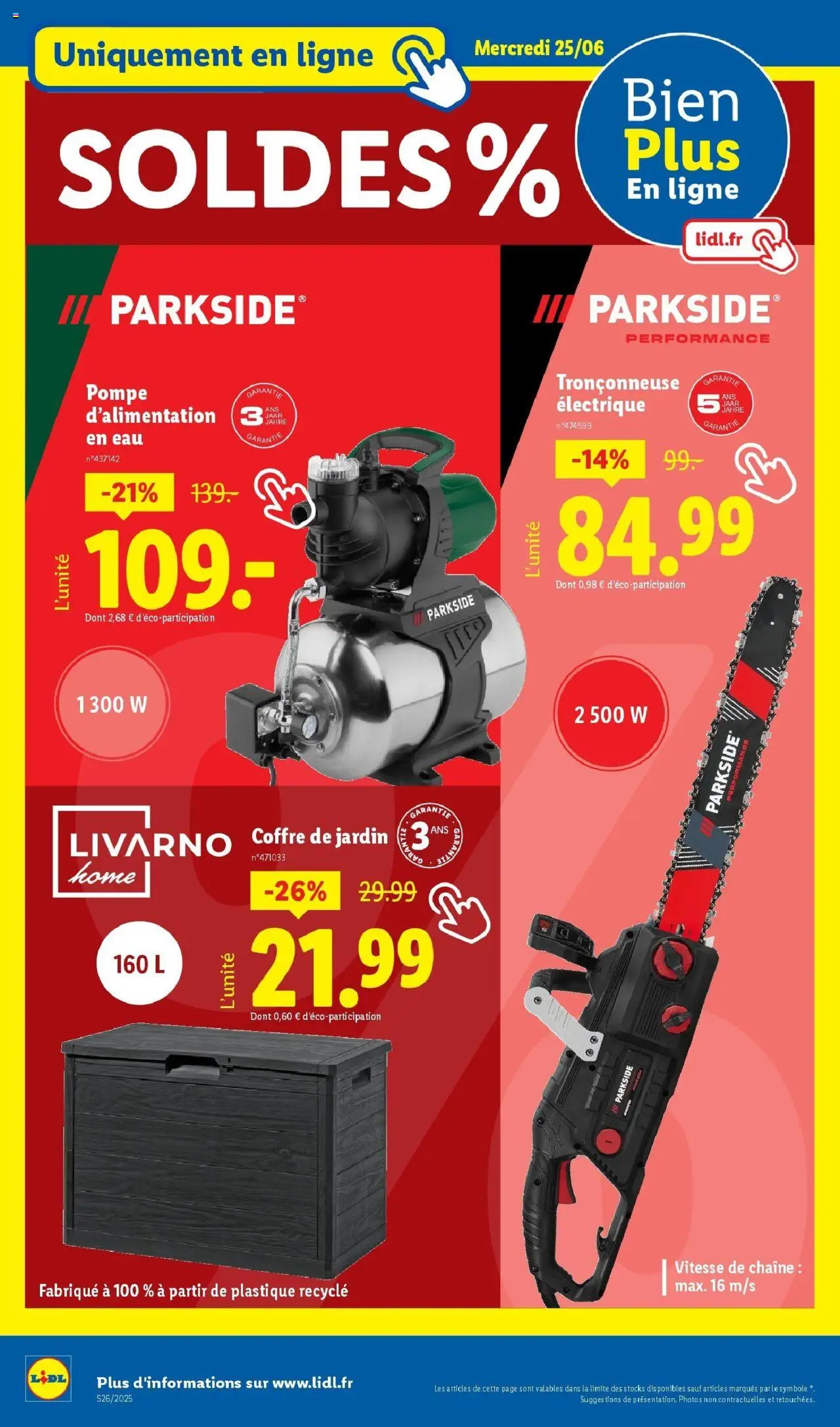  | Page: 36 | Produits: Tronçonneuse, Tronçonneuse electrique, Coffre de jardin
