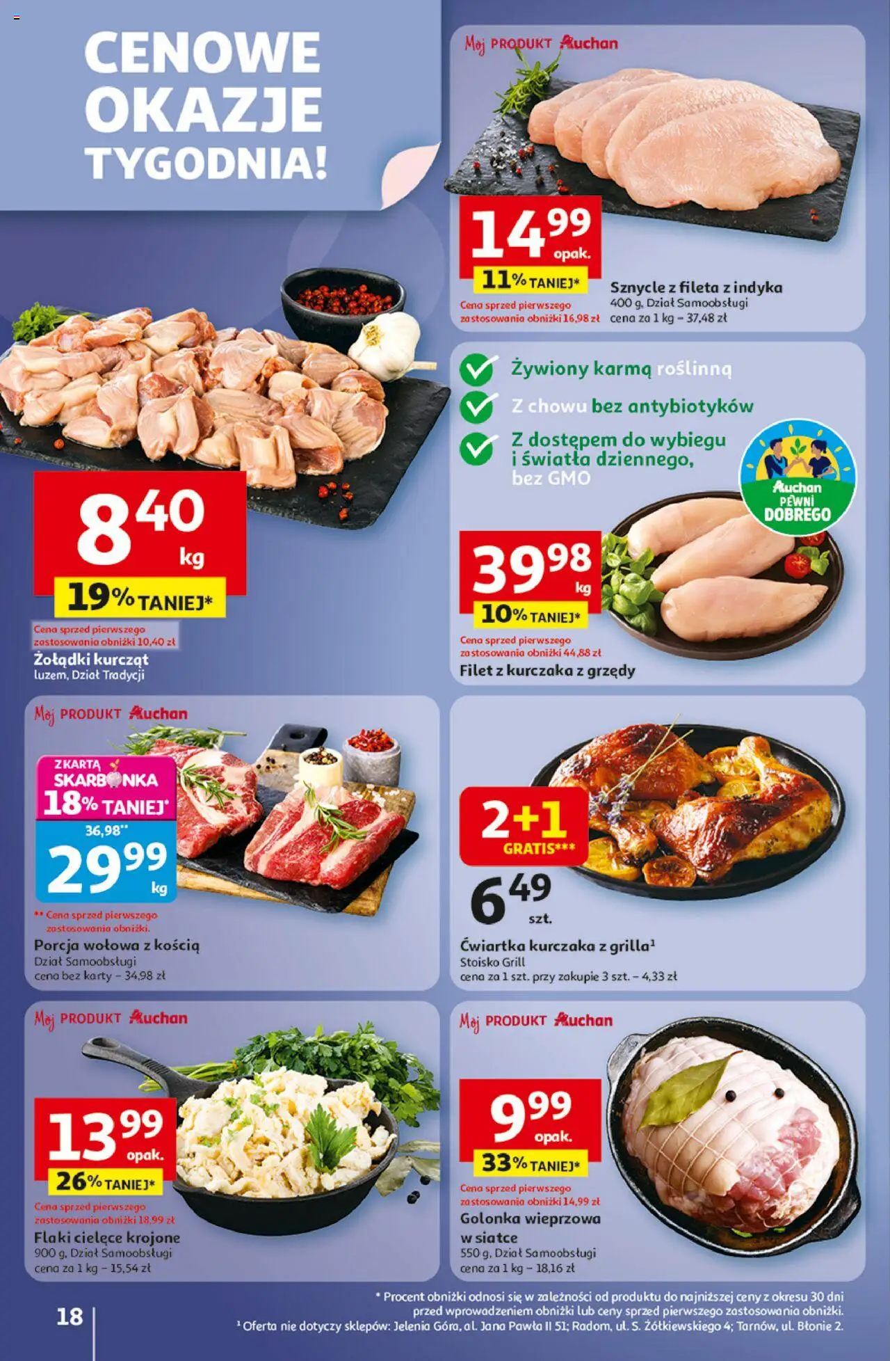 Auchan Gazetka - Wielkie przeboje cenowe Hipermarket od 02.10.2025 | Strona: 18 | Produkty: Grill, Filet z kurczaka, Golonka wieprzowa, Flaki