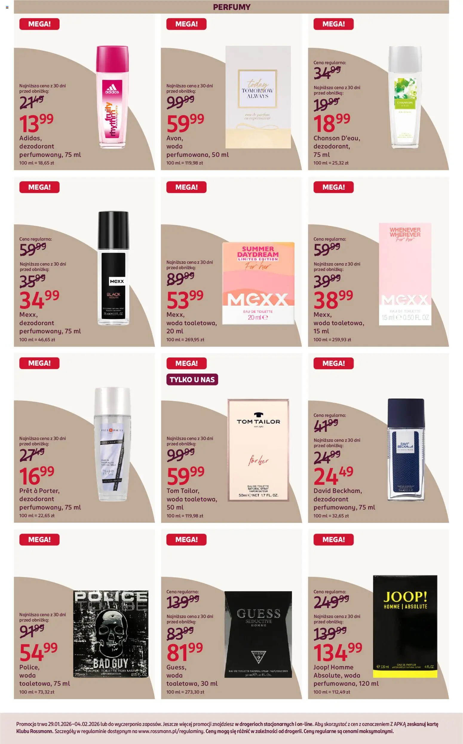 Rossmann Gazetka od 29.01.2026 | Strona: 13 | Produkty: Perfumy, Róż, Dezodorant, Woda