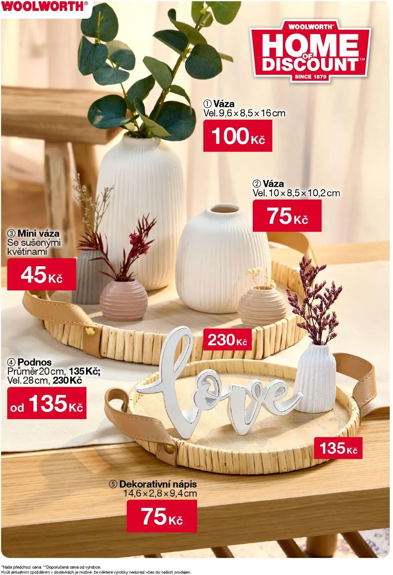 Woolworth leták od 03.10.2025 - akční nabídka | Strana: 39 | Produkty: Podnos, Váza