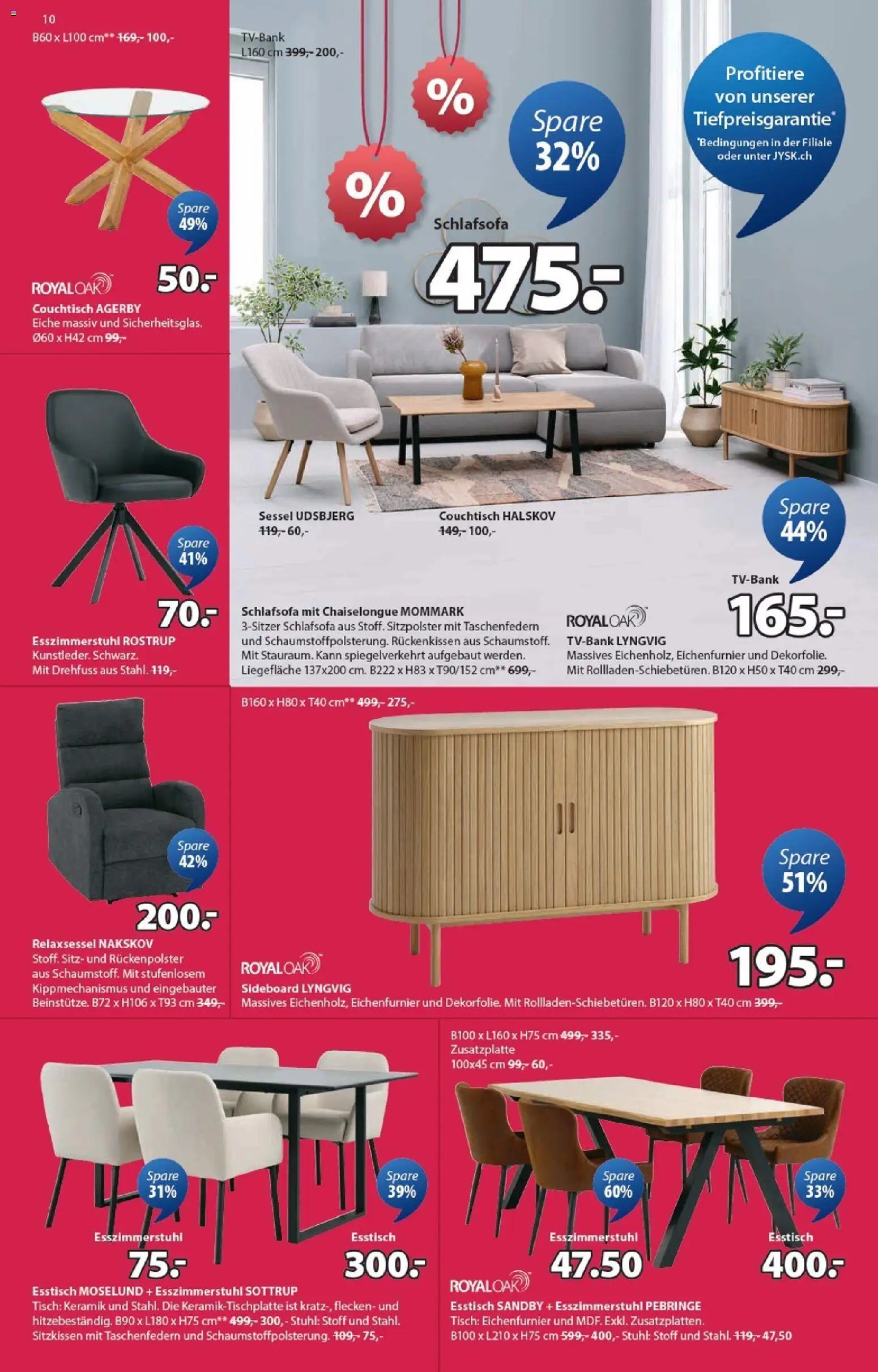 JYSK Aktionen – gültig ab 23.12.2025 | Seite: 10 | Produkte: Schlafsofa, Sideboard, Esstisch, Relaxsessel