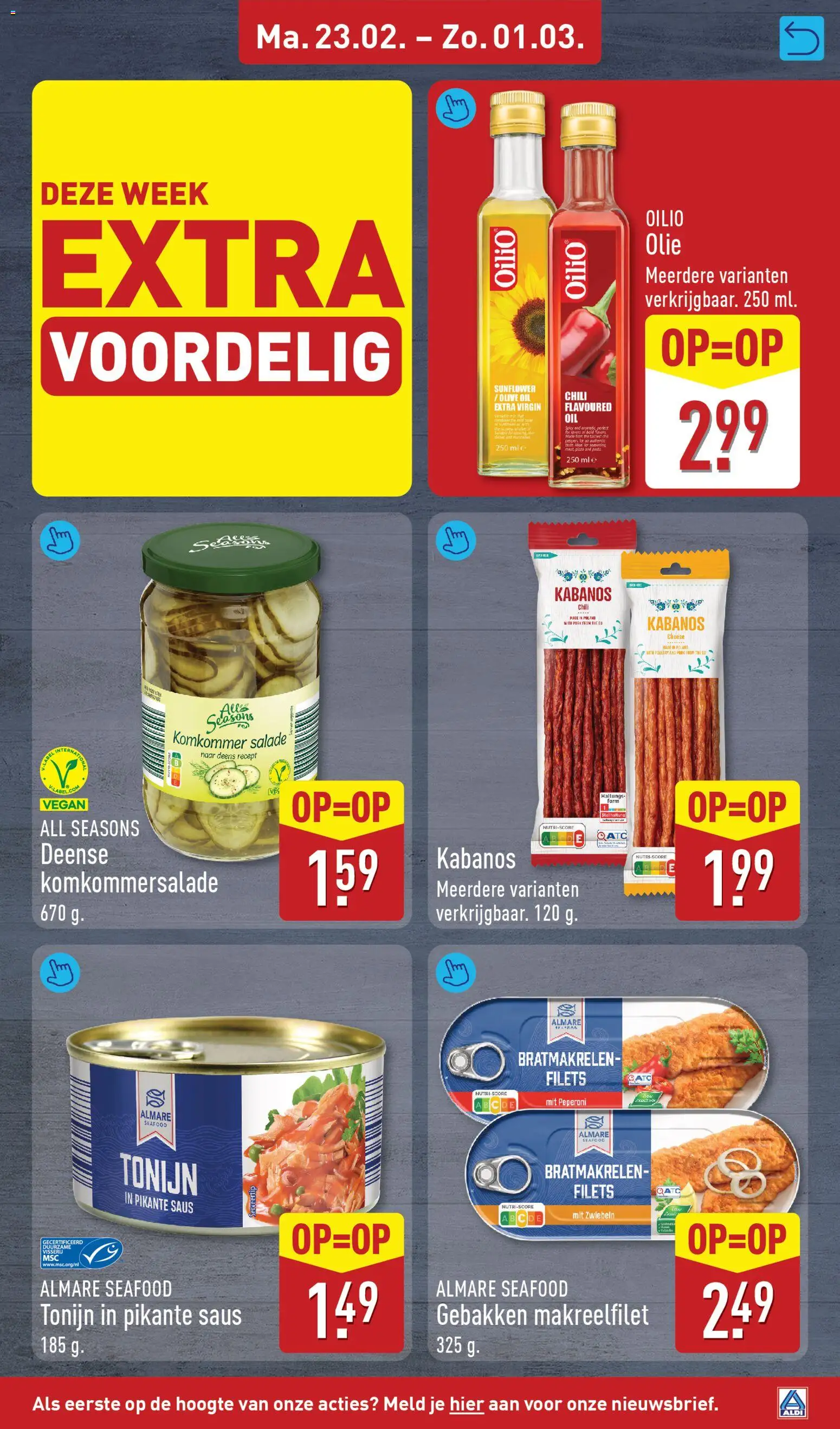 {H1} | Pagina: 15 | Producten: Komkommer, Olie, Pasta, Salade