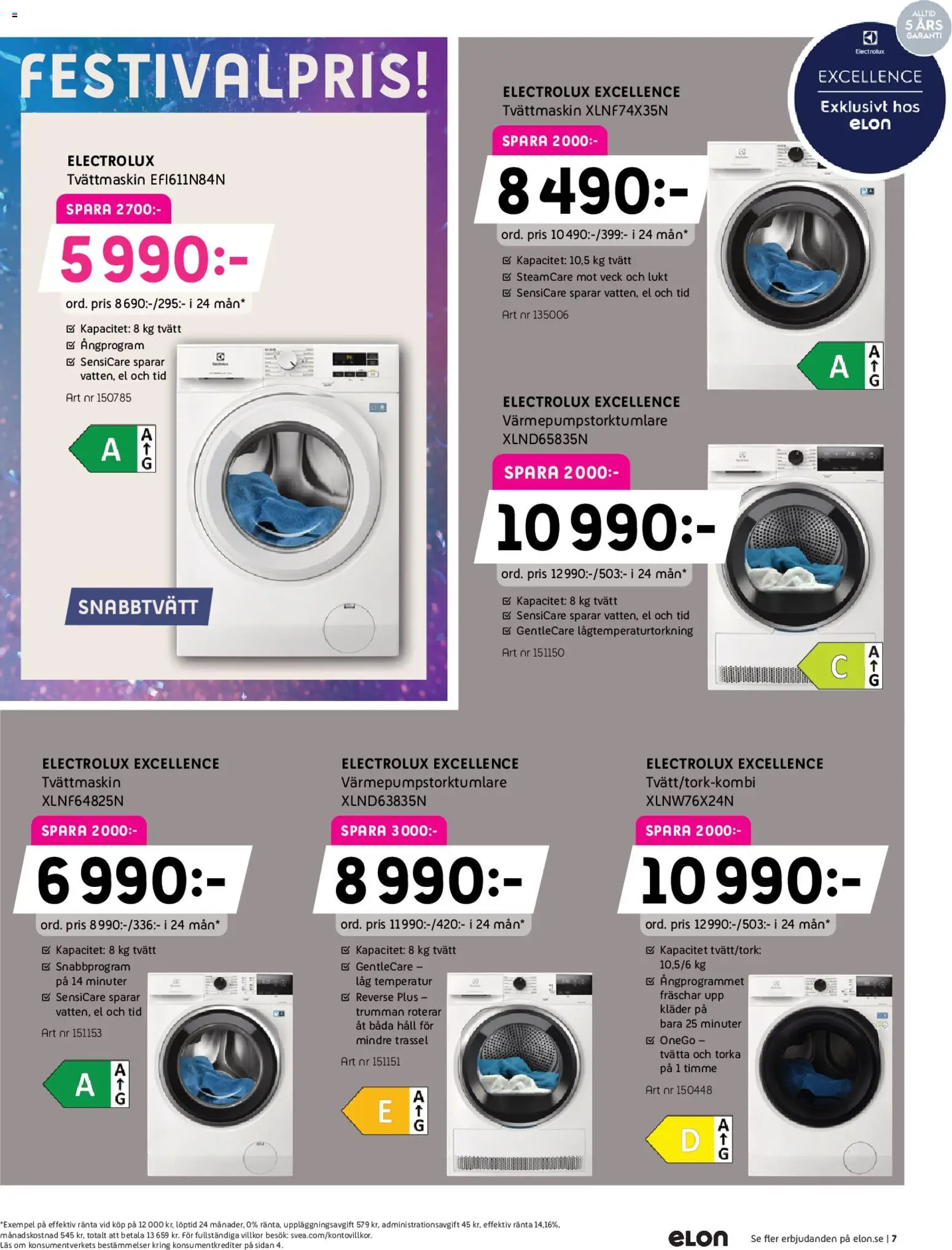 Elon reklamblad aktuell från 26.01.2026 | Sida: 7 | Produkter: Kläder, Häll, Tvättmaskin