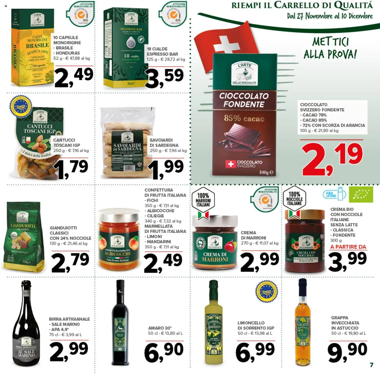 Volantino Todis del 27.11.2025 | Pagina: 7 | Prodotti: Crema, Nocciole, Carrello, Marmellata