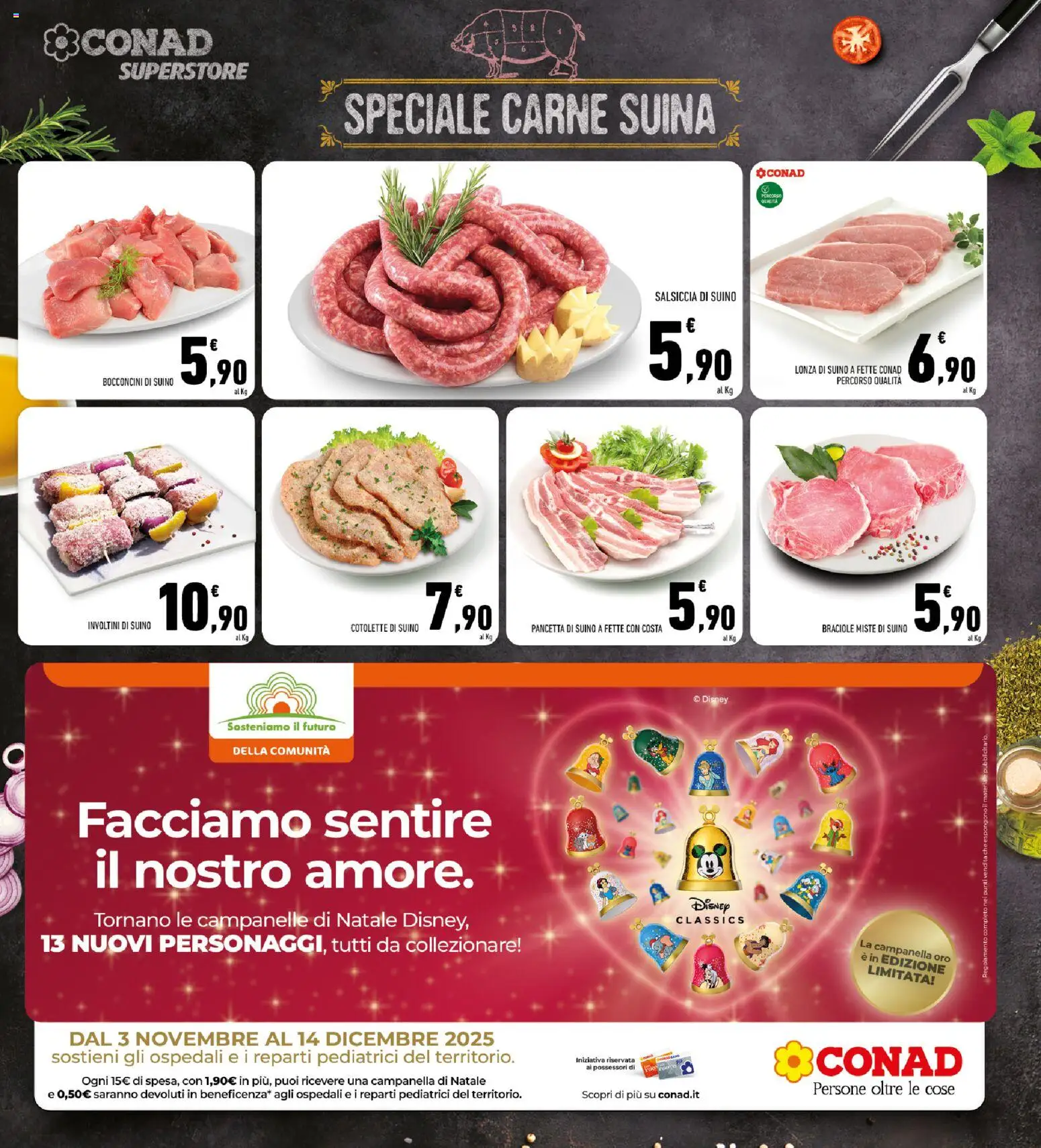 Volantino Conad del 06.11.2025 | Pagina: 9 | Prodotti: Pancetta, Suino, Salsiccia