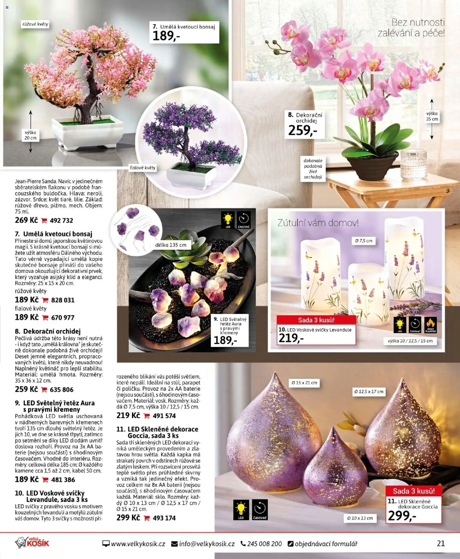 Velký Košík katalog leden 2026 od 01.01.2026 | Strana: 21 | Produkty: Svíčky, Časovač, Květináč, Dekorace