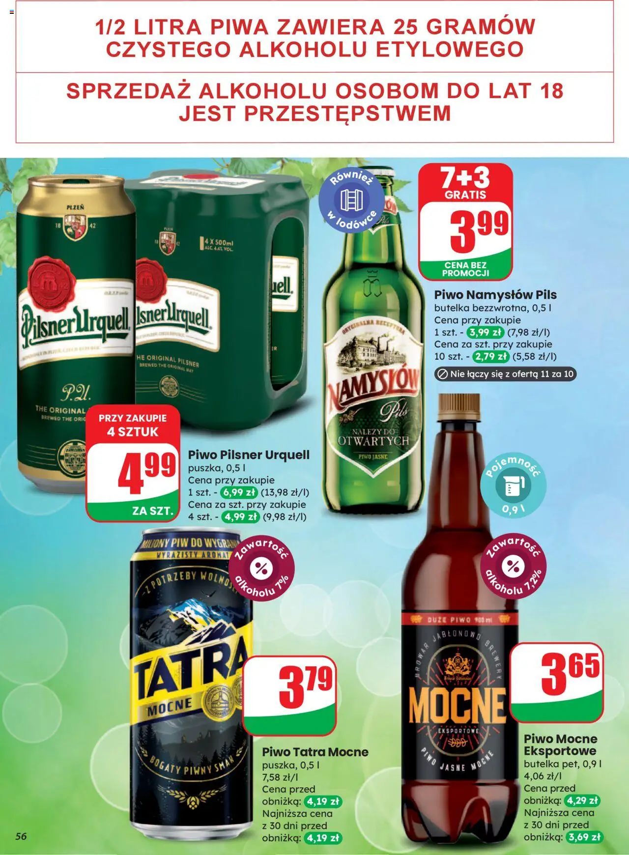 Dino Gazetka od 13.08.2025 | Strona: 56 | Produkty: Piwo, Piwo Namysłów