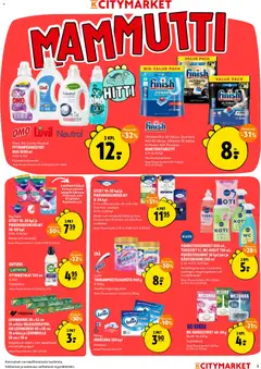 K-Citymarket-mainoslehti voimassa 12.03.2026 alkaen | Sivu: 5 | Tuotteet: Nenäliina, Puhdistusliinat, Siteet, WC