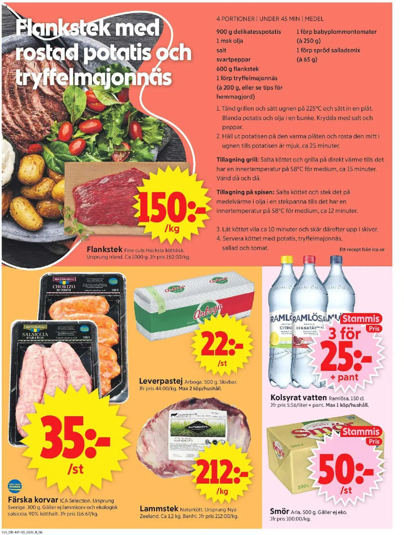 ICA Supermarket reklamblad aktuell från 30.03.2026 | Sida: 8 | Produkter: Galler, Chorizo, Sallad, Stekpanna