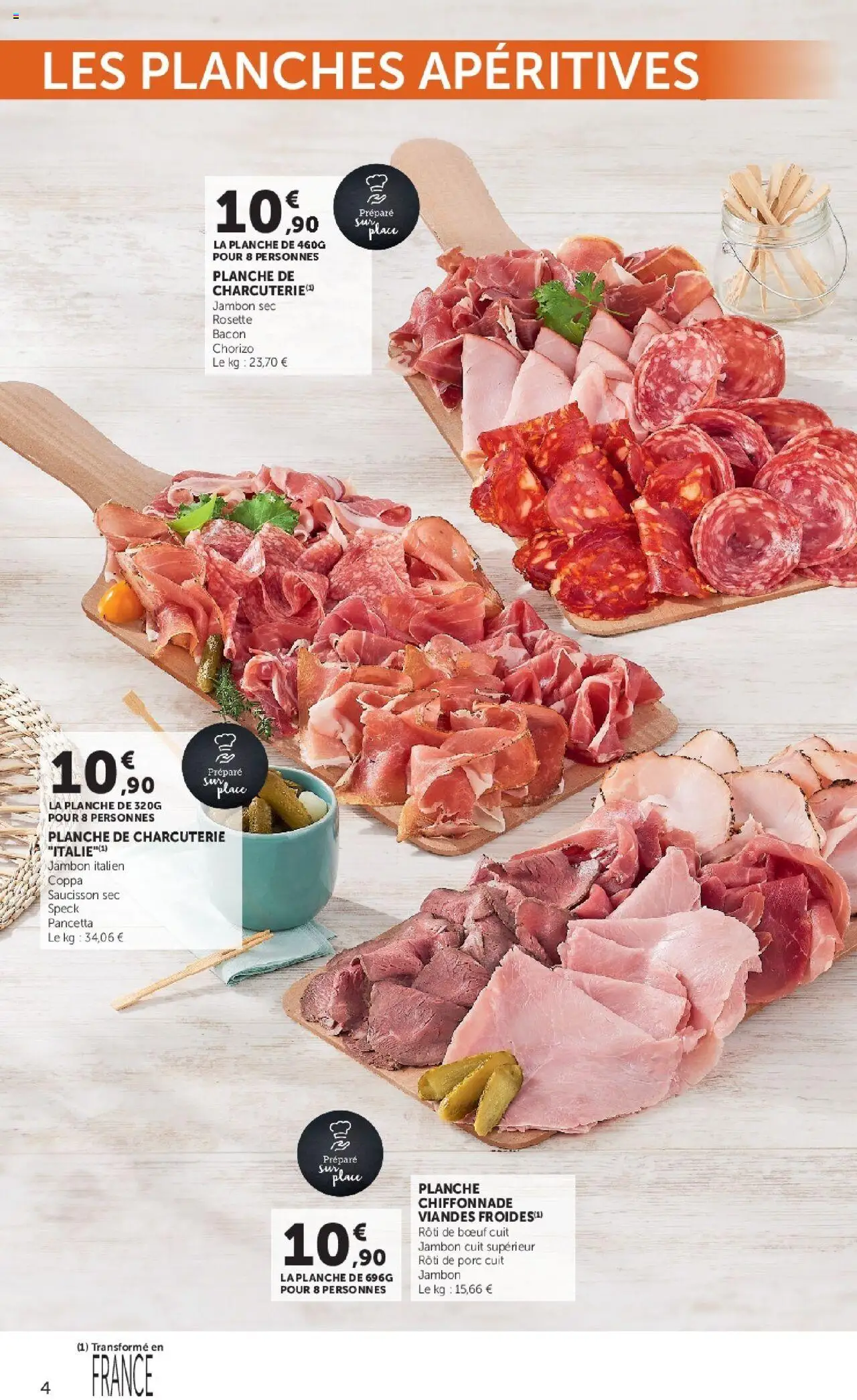 {H1} | Page: 4 | Produits: Chorizo, Saucisson, Rôti de bœuf, Porc