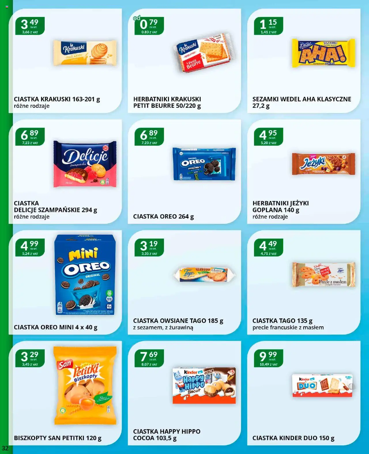 Eurocash Gazetka od 28.07.2025 | Strona: 32 | Produkty: Żurawina, Herbatniki, Ciastka Oreo, Ciastka owsiane