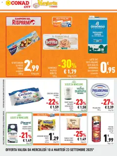 Volantino Conad del 10.09.2025 | Pagina: 4 | Prodotti: Latte, Cacao, Merendine, Guanciale