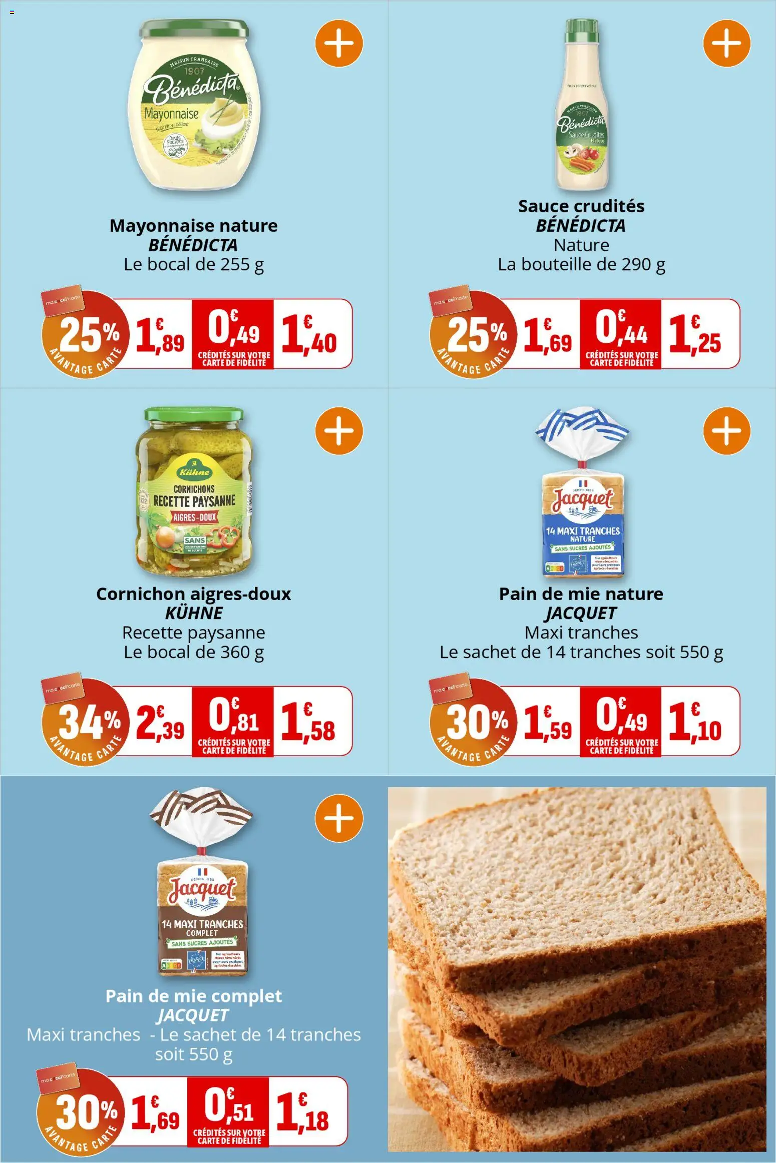 {H1} | Page: 9 | Produits: Mayonnaise, Pain de mie, Pain