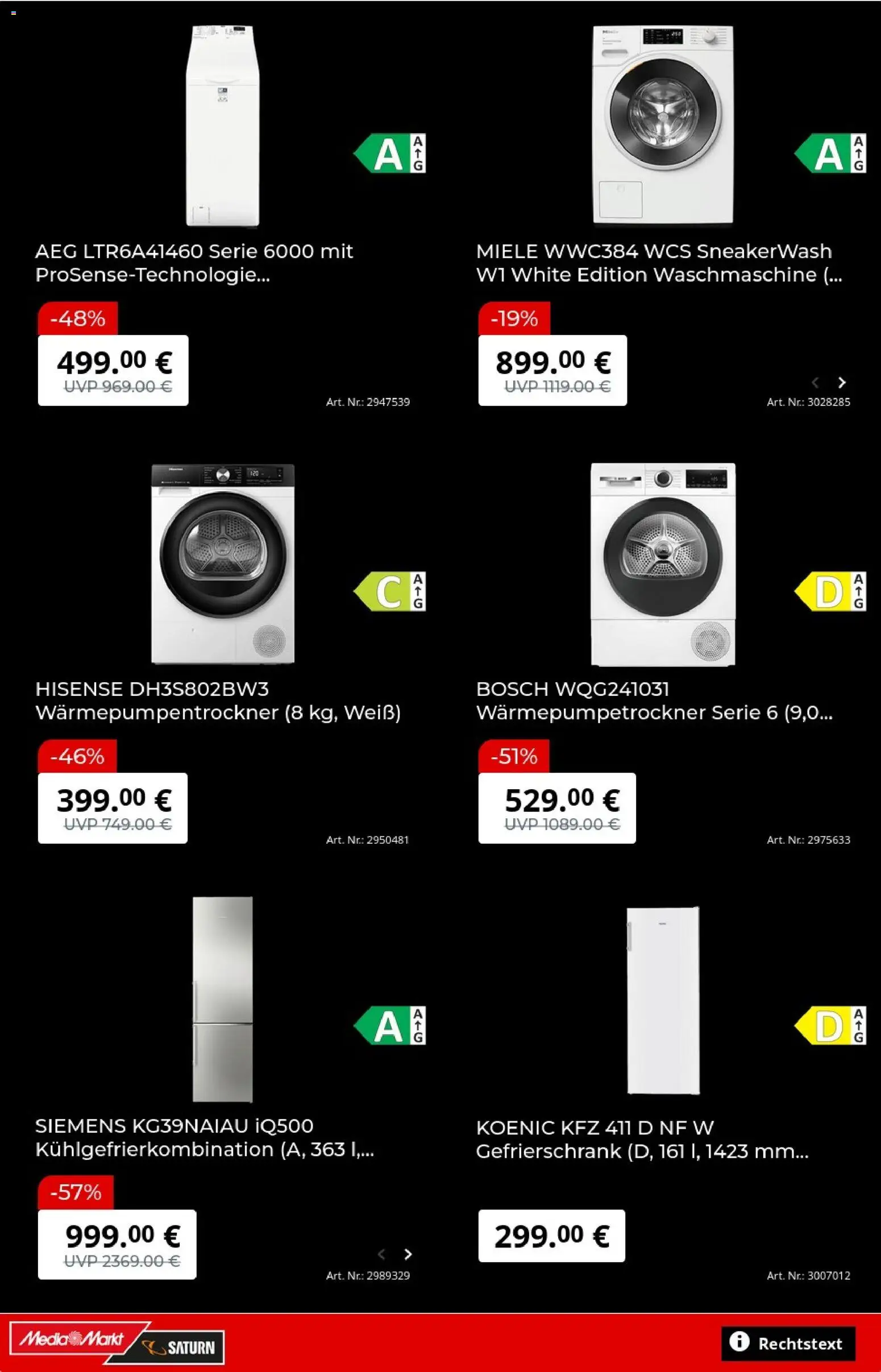 Media Markt Prospekt 	 – gültig ab 23.03.2026 | Seite: 15 | Produkte: Hisense, Siemens, AEG, Gefrierschrank