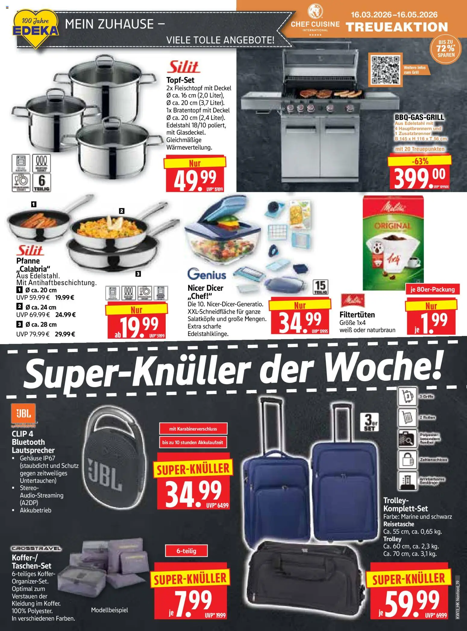 HERKULES Prospekt 	 – gültig ab 23.03.2026 | Seite: 19 | Produkte: Lautsprecher, Grill, Reisetasche, Koffer