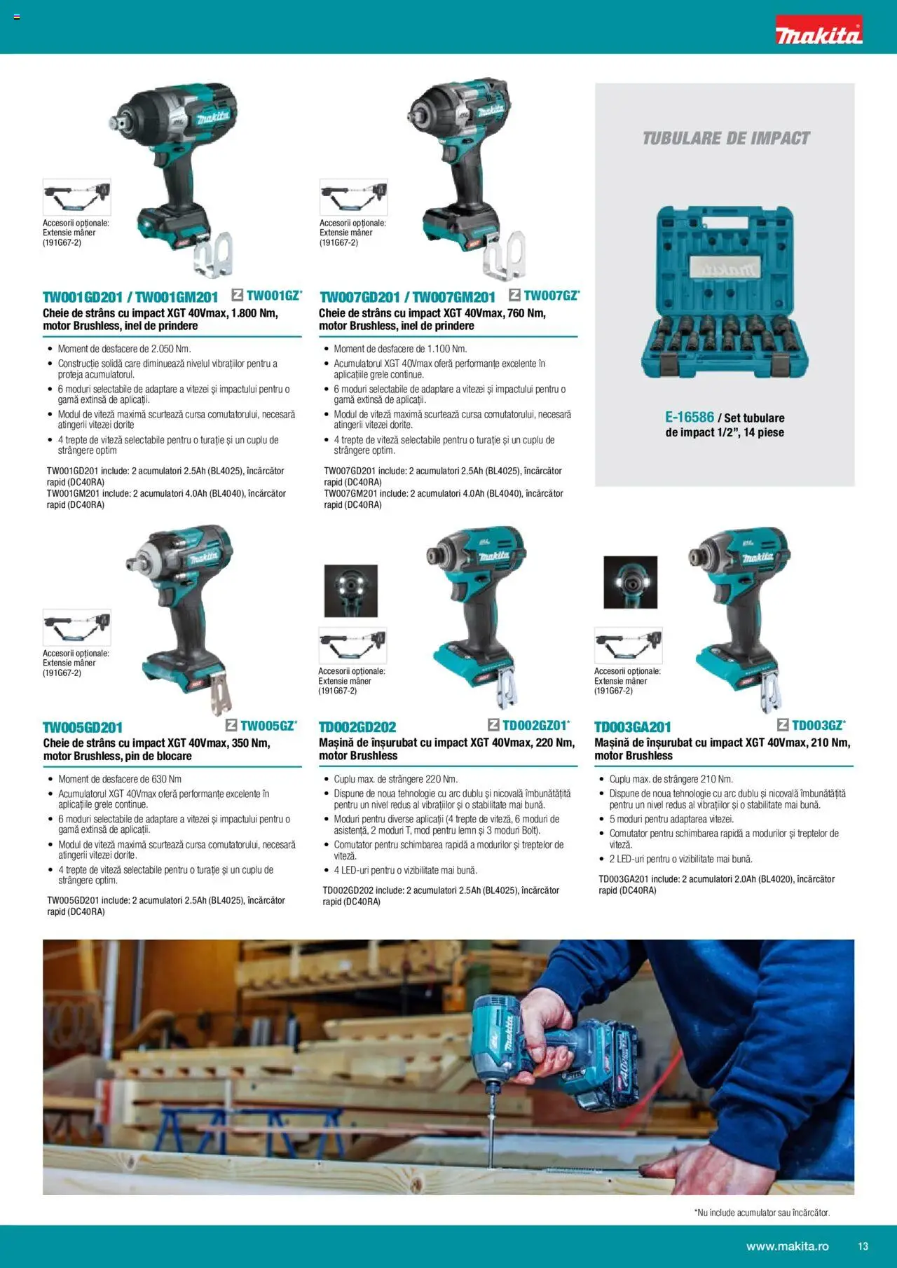 Makita catalog - Mașini cu acumulatori XGT 40Vmax / 80Vmax – valabil de la 01.02.2024 | Pagină: 13