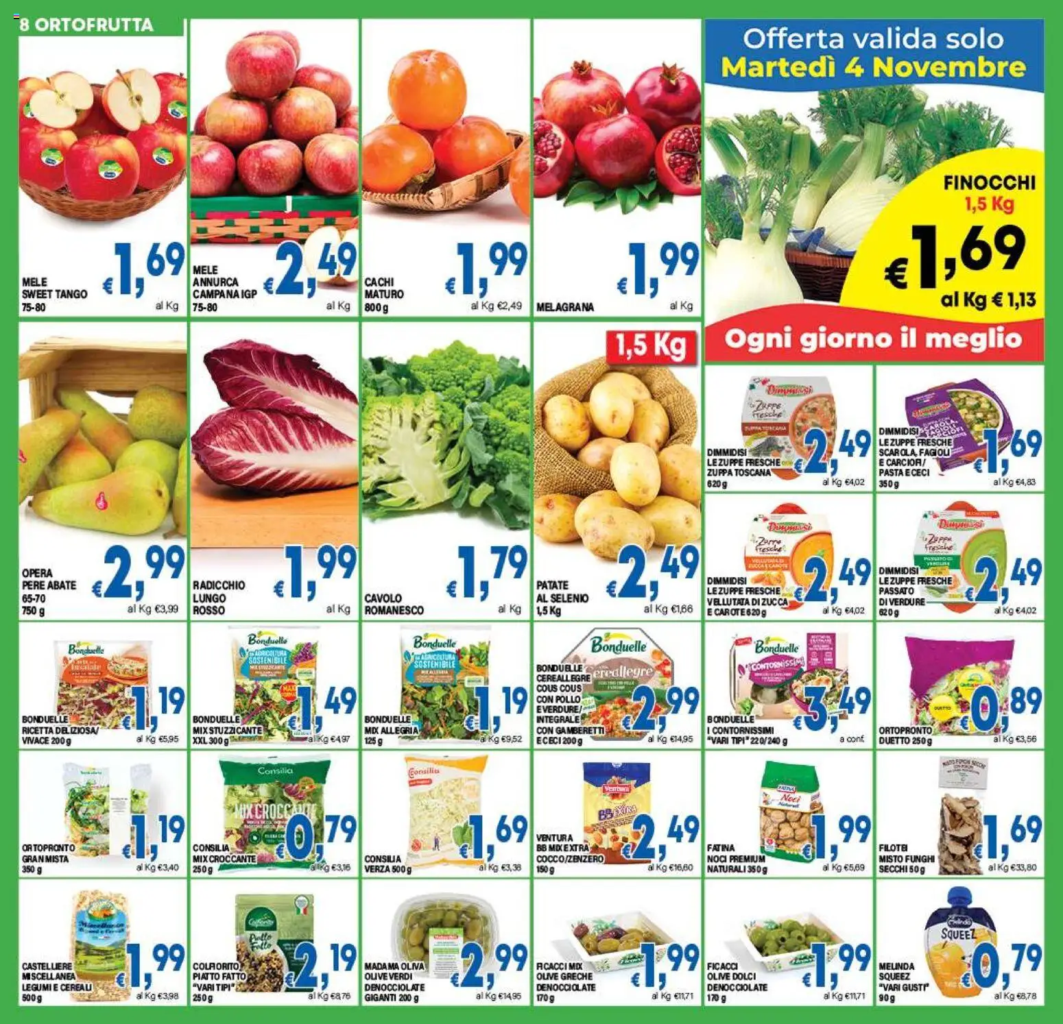 Volantino DEM del 29.10.2025 | Pagina: 8 | Prodotti: Patate, Verdure, Olive, Cavolo