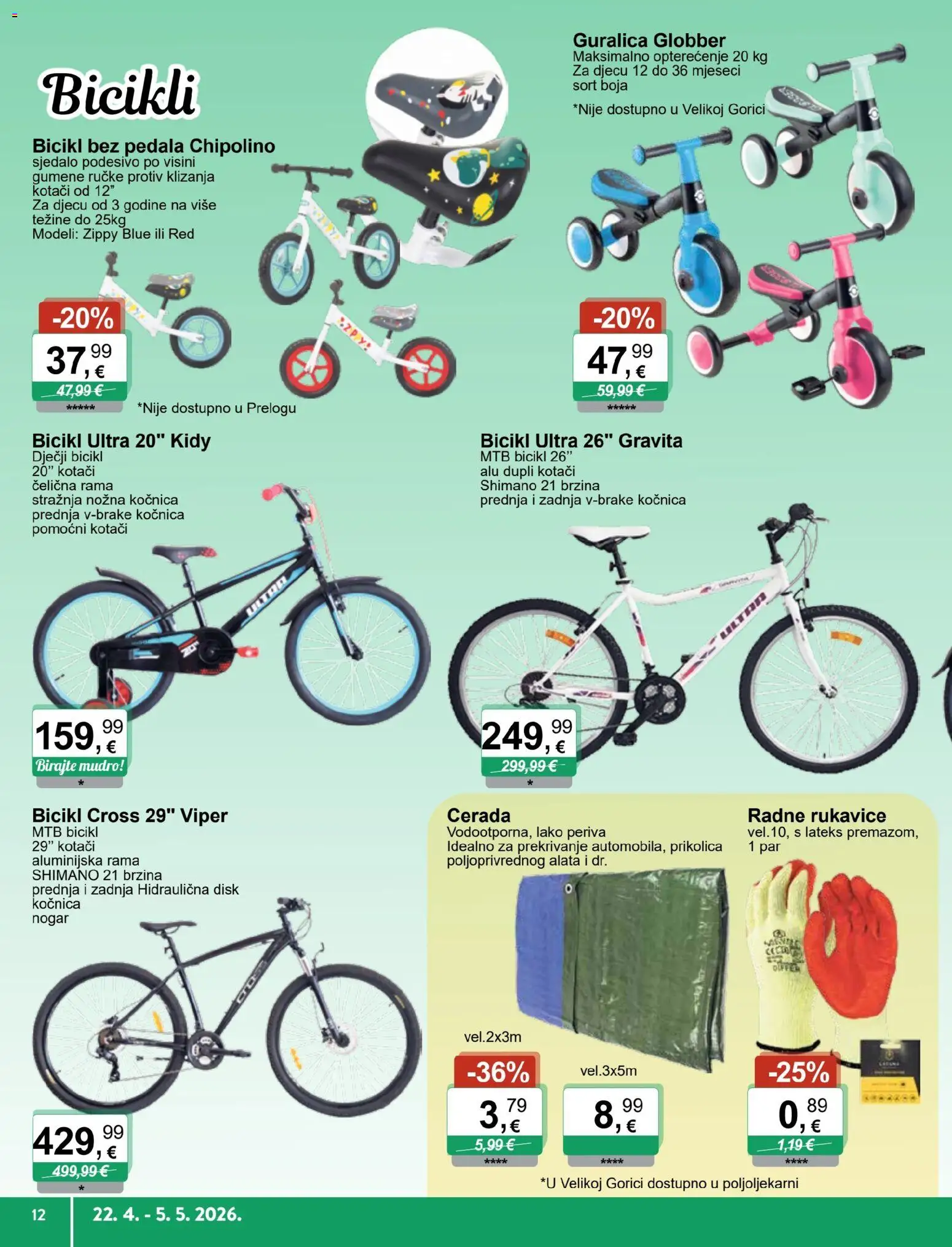 KTC katalog | vrijedi od 22.04.2026 | Stranica: 12 | Proizvodi: Bicikl, Rukavice, Disk