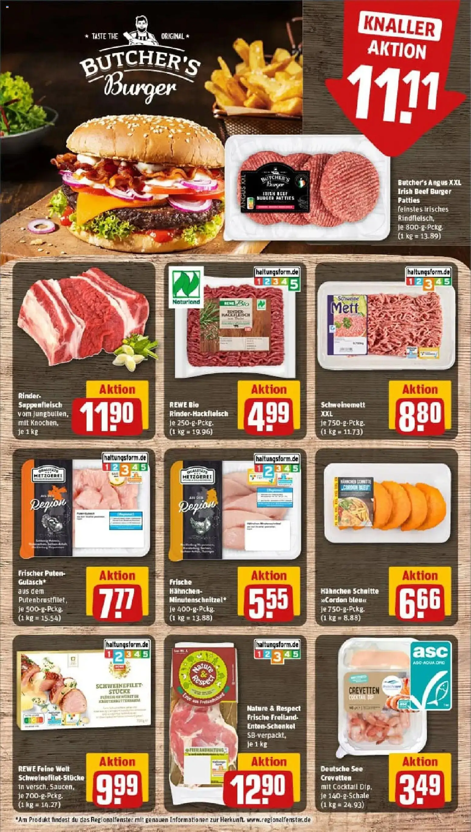 Rewe prospekt Berlin / Marienfelde	 – gültig ab 17.11.2025 | Seite: 8 | Produkte: Hahnchen, Burger, Schweinefilet, Suppenfleisch