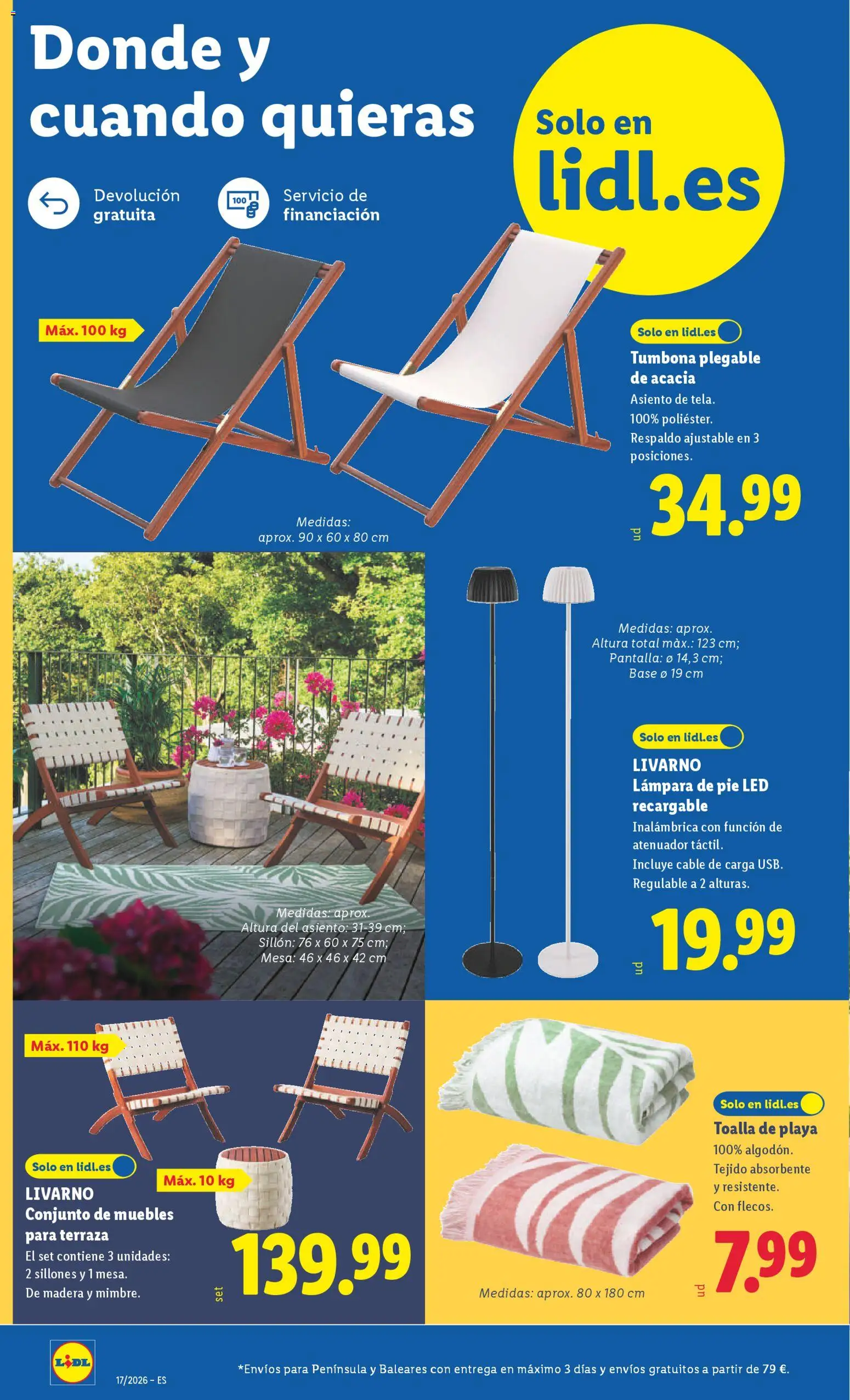 Lidl folleto de bazar │ válido desde el 20.04.2026 | Página: 2 | Productos: Muebles, Cable, Tumbona, Mesa