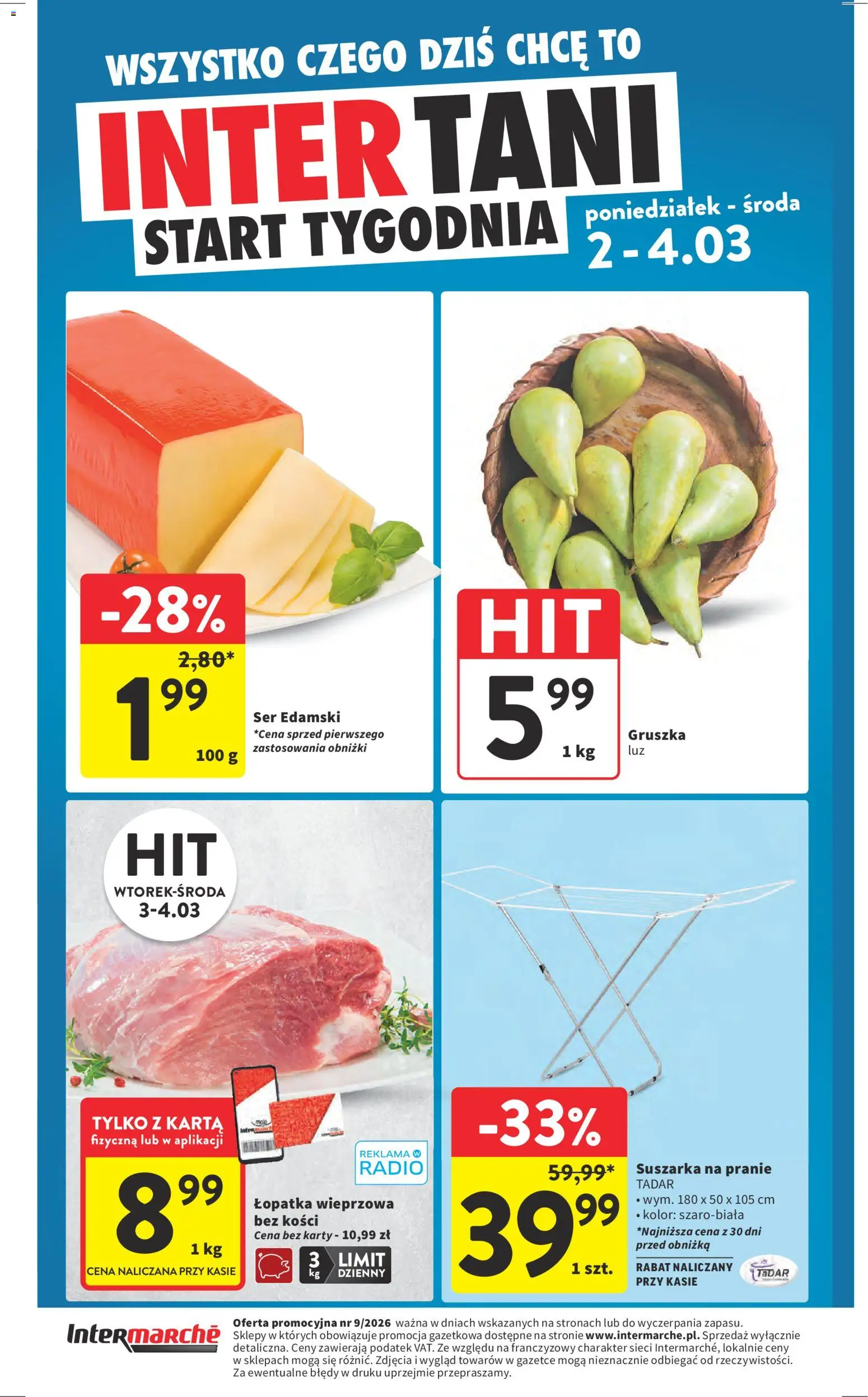 Intermarche Gazetka od 26.02.2026 | Strona: 44 | Produkty: Gruszka, Suszarka, Łopatka wieprzowa, Ser