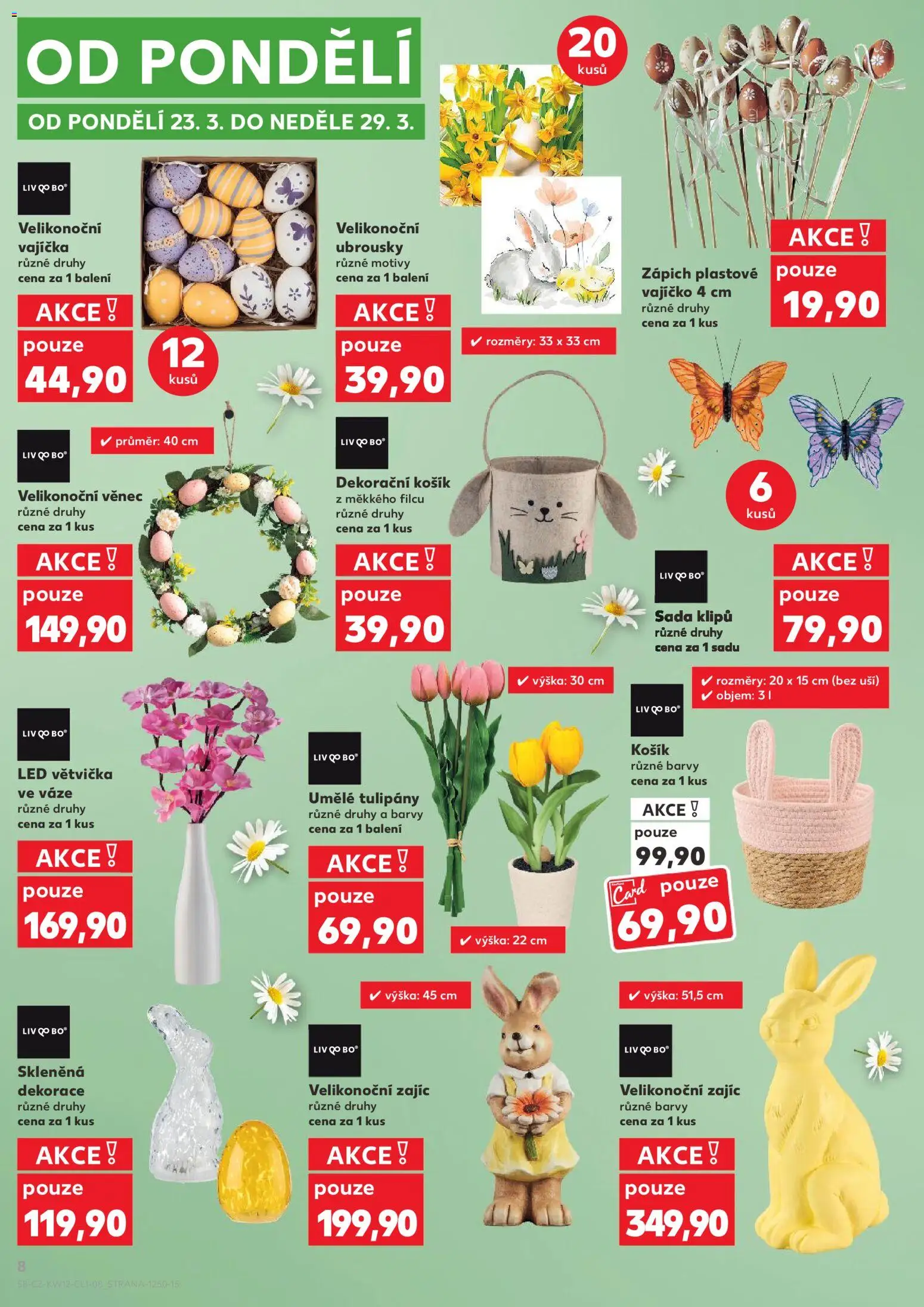 Kaufland leták - Plzeň Bory od 18.03.2026 | Strana: 8 | Produkty: Umělé tulipány, Tulipány, Barvy, Dekorace