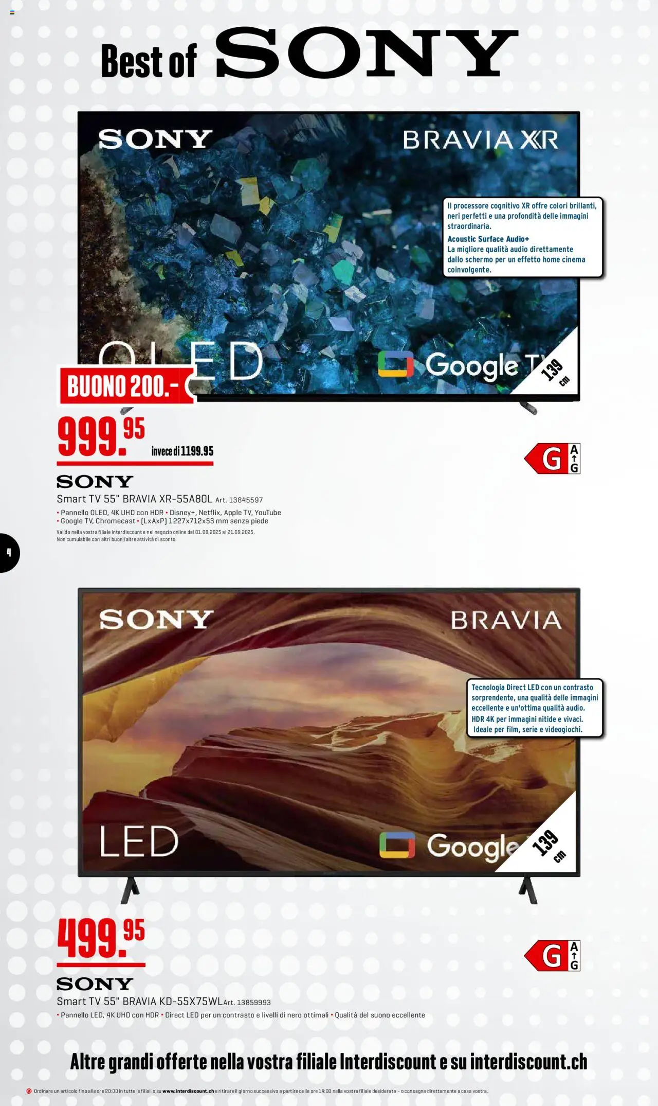 Interdiscount Aktionen Brand Love IT – gültig ab 08.09.2025 | Seite: 4 | Produkte: Audio, TV, Apple, Sony