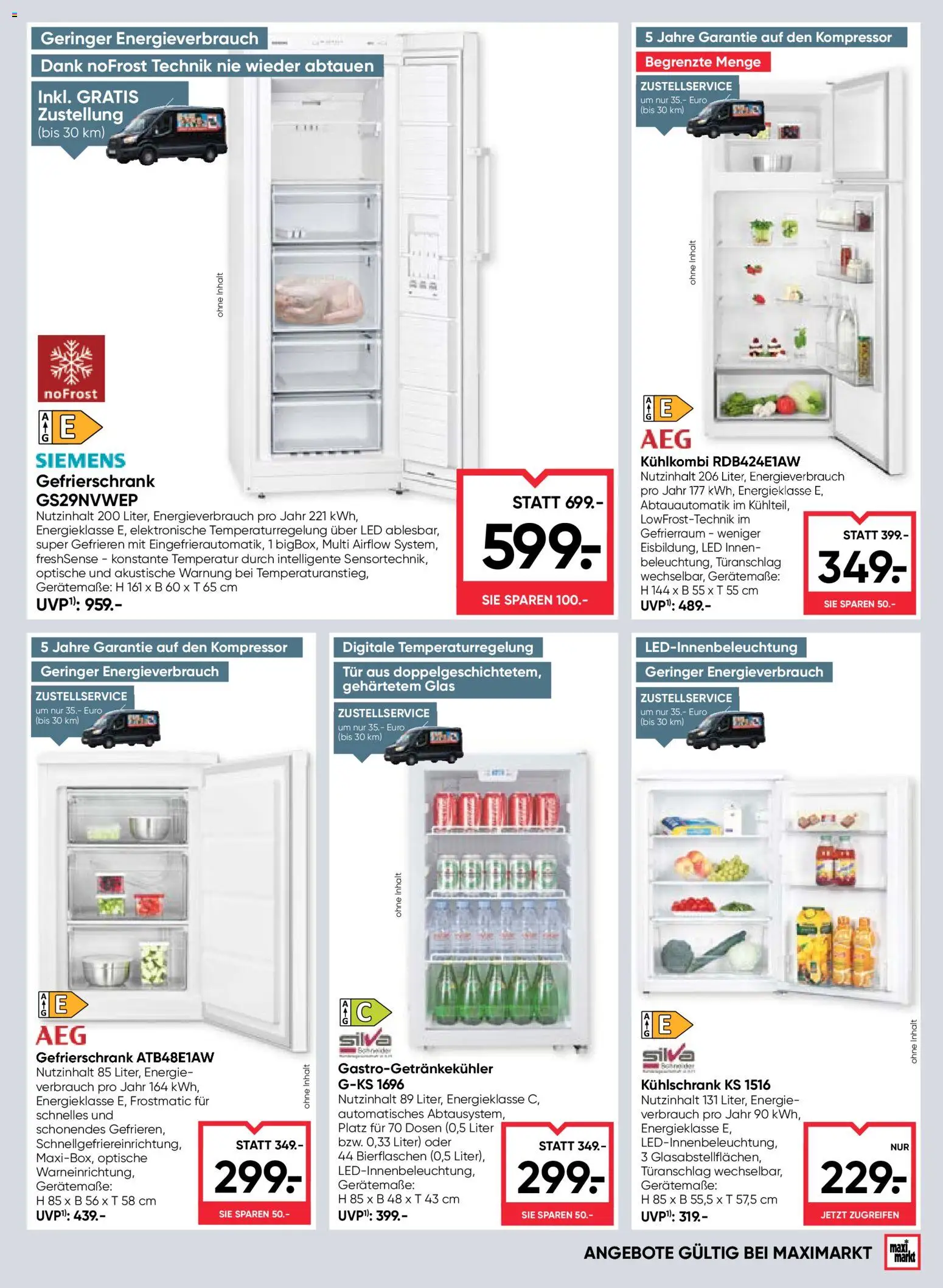 Maximarkt Flugblatt gültig ab 23.04.2026 | Seite: 19 | Produkte: Kühlschrank, Gefrierschrank