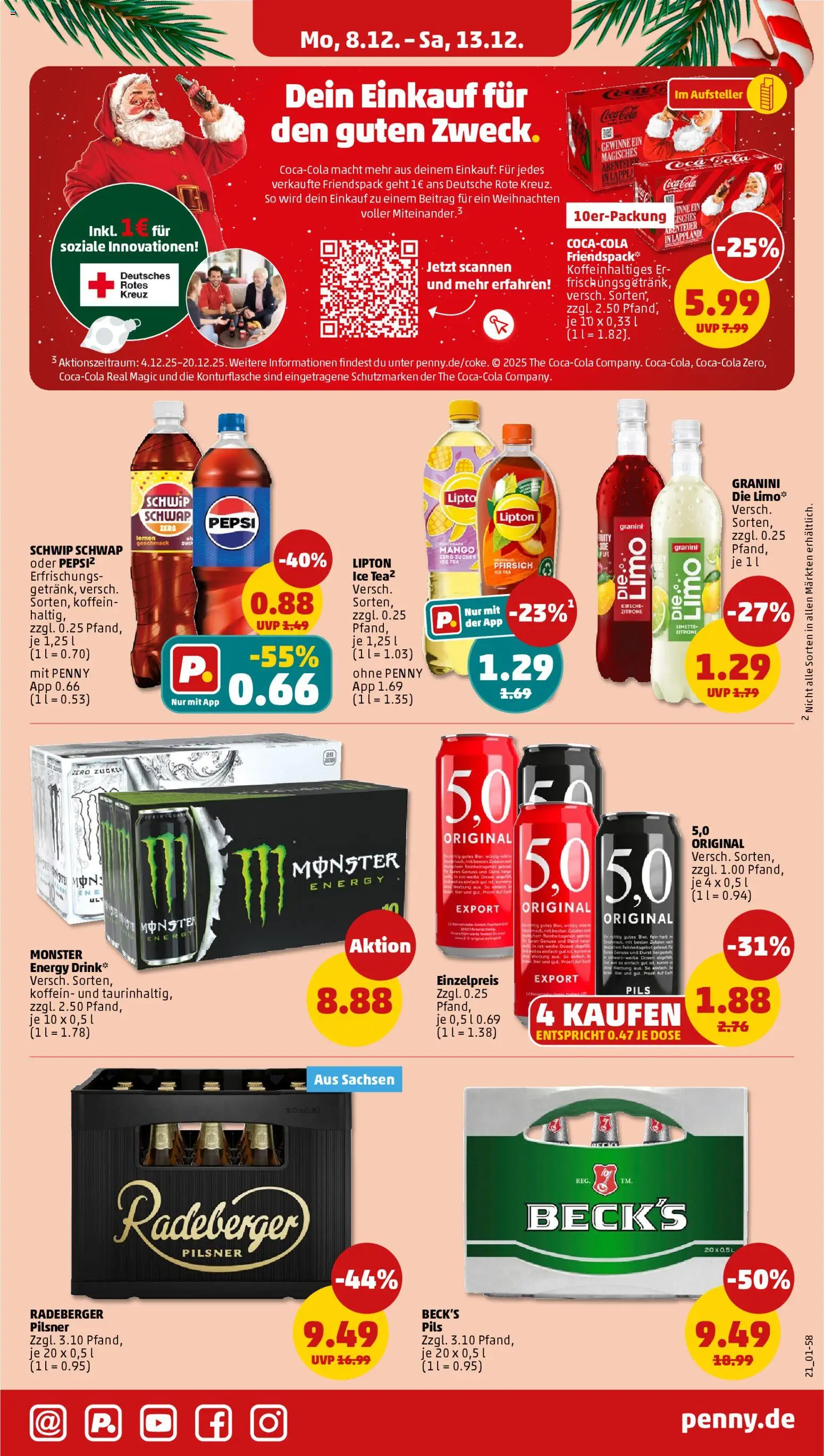 Penny Prospekt 	 – gültig ab 08.12.2025 | Seite: 25 | Produkte: Cola, Zucker, Zitrone, Mango