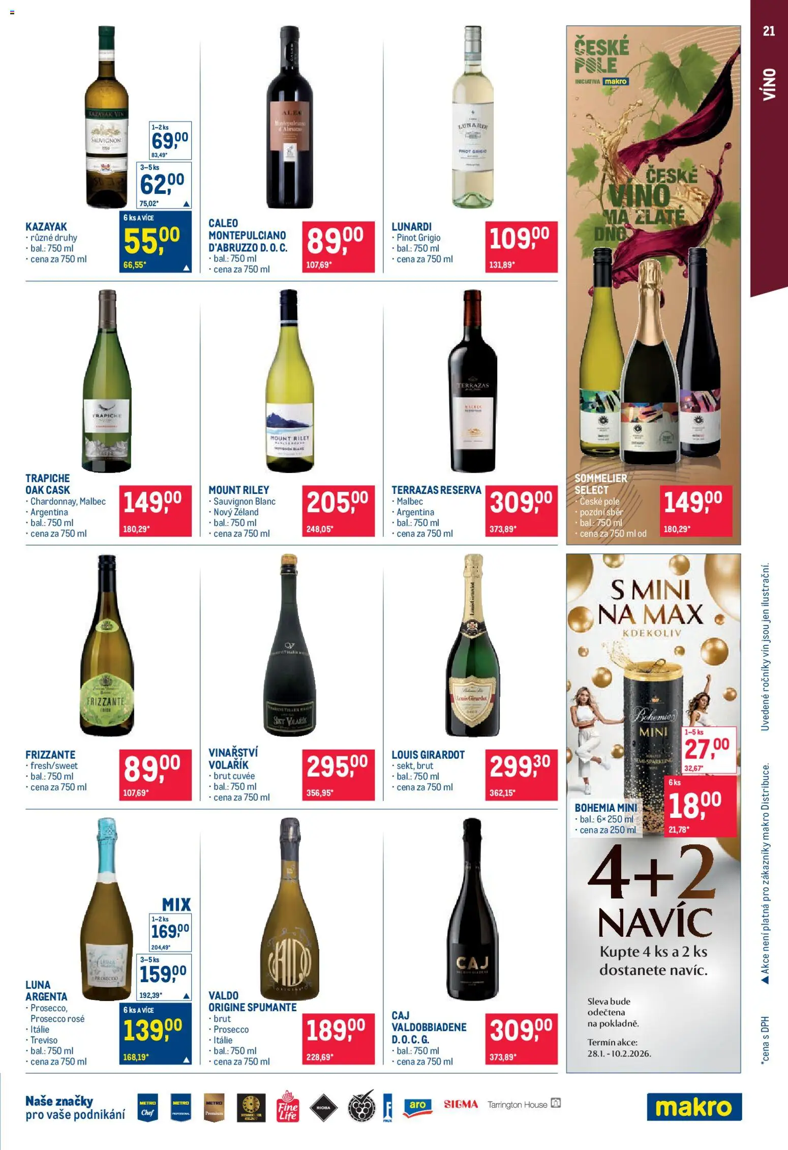 Makro leták - Pro milovníky jídla od 28.01.2026 | Strana: 21 | Produkty: Prosecco, Víno, Prosecco Valdobbiadene, Pinot Grigio