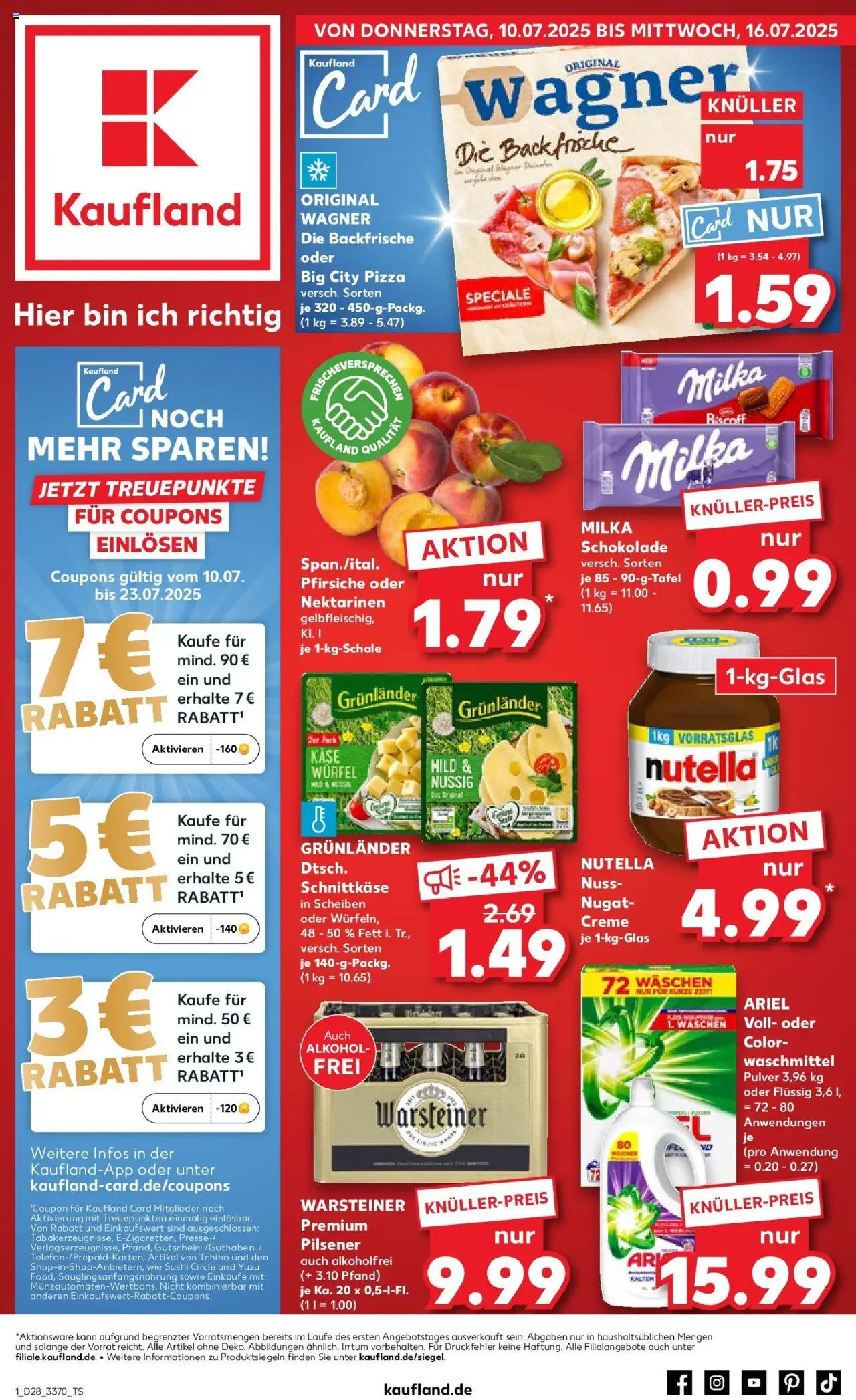 Kaufland prospekt Bitterfeld-Wolfen	 - gültig ab dem 13.07.2025 | Seite: 16 | Produkte: Käse, Milka schokolade, Milka, Pizza