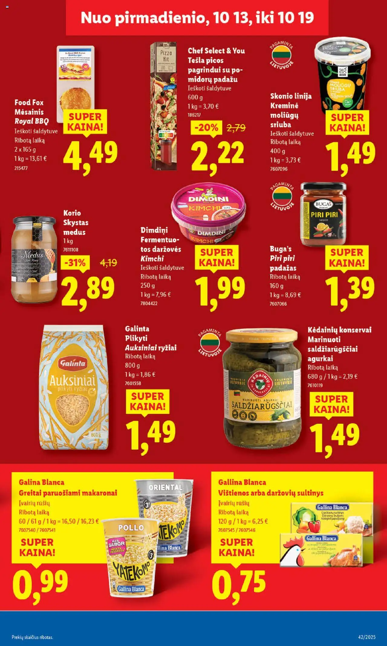 LIDL akcijos nuo 16.10.2025 | Puslapis: 47 | Prekių: Agurkai, Vištienos, Ryžiai, Makaronai