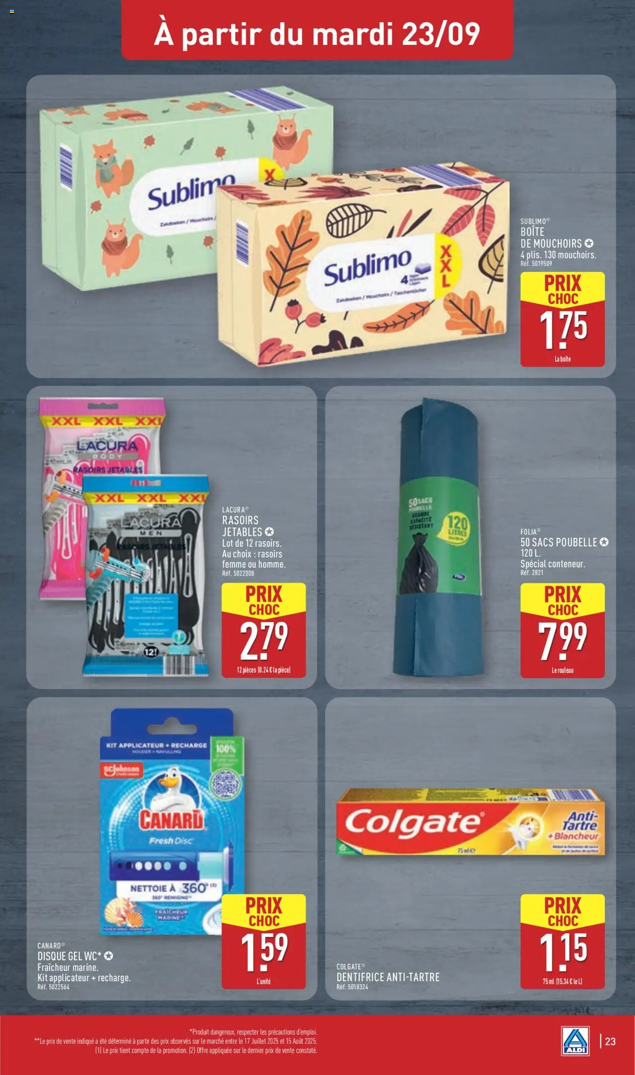  | Page: 25 | Produits: Body, Rouleau, Dentifrice, Sacs poubelle