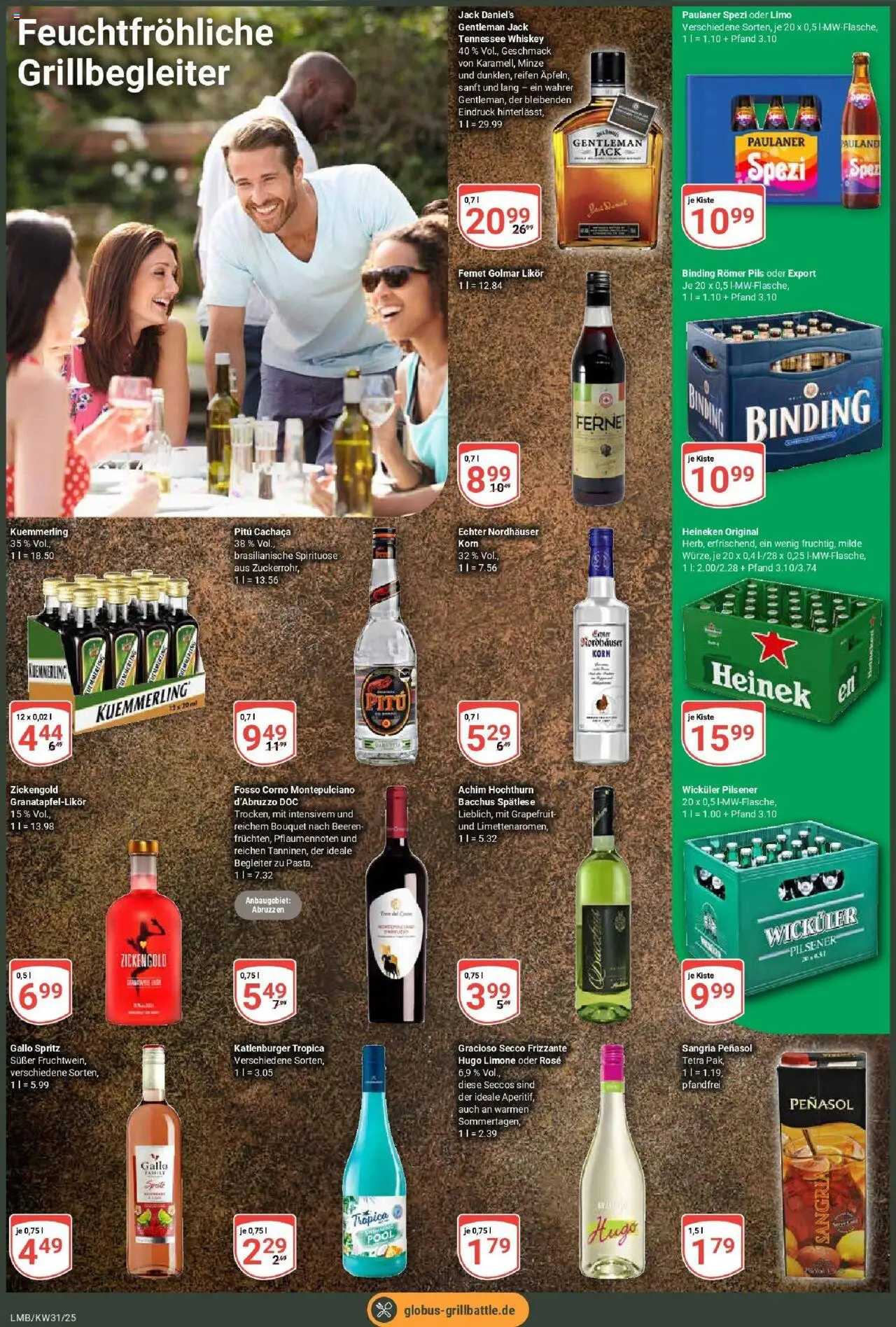 Globus prospekt Limburg	 - gültig ab dem 28.07.2025 | Seite: 4 | Produkte: Jack Daniel's, Heineken, Whiskey, Paulaner