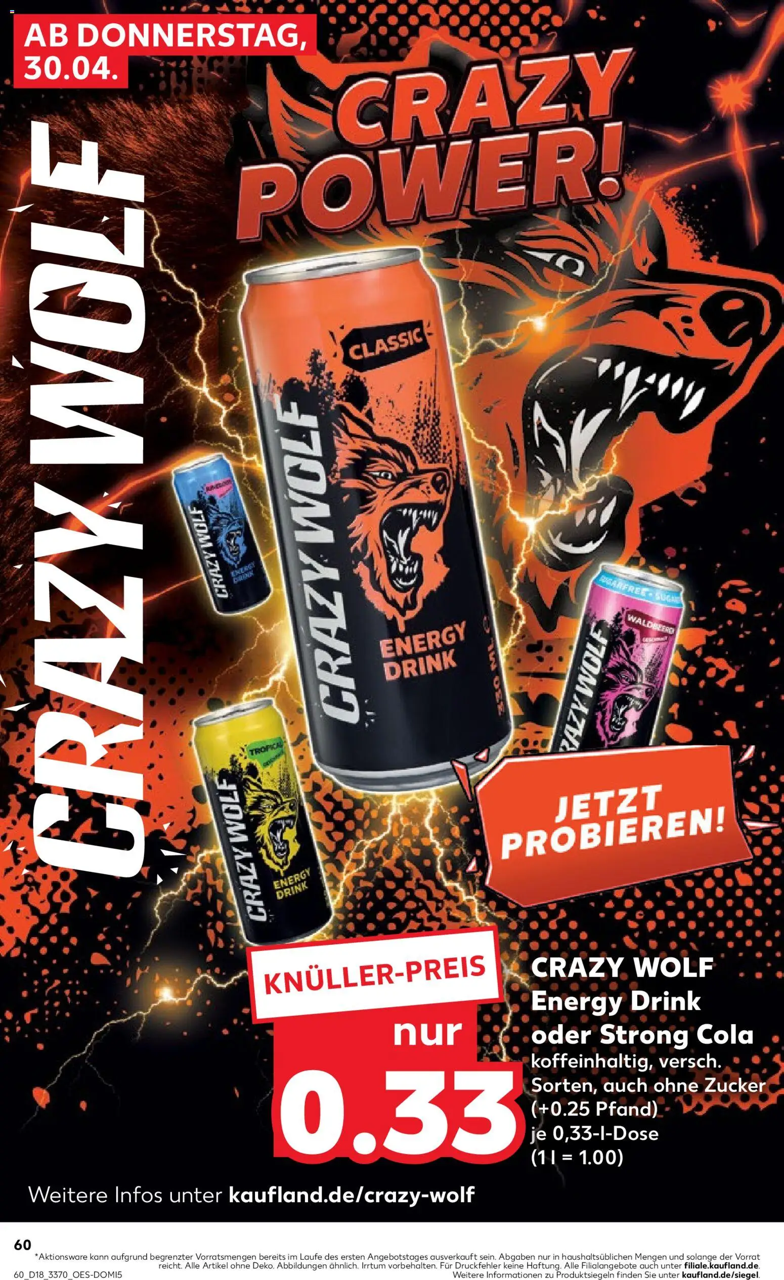 Kaufland Prospekt Potsdam	 – gültig ab 30.04.2026 | Seite: 60 | Produkte: Cola, Energy, Zucker