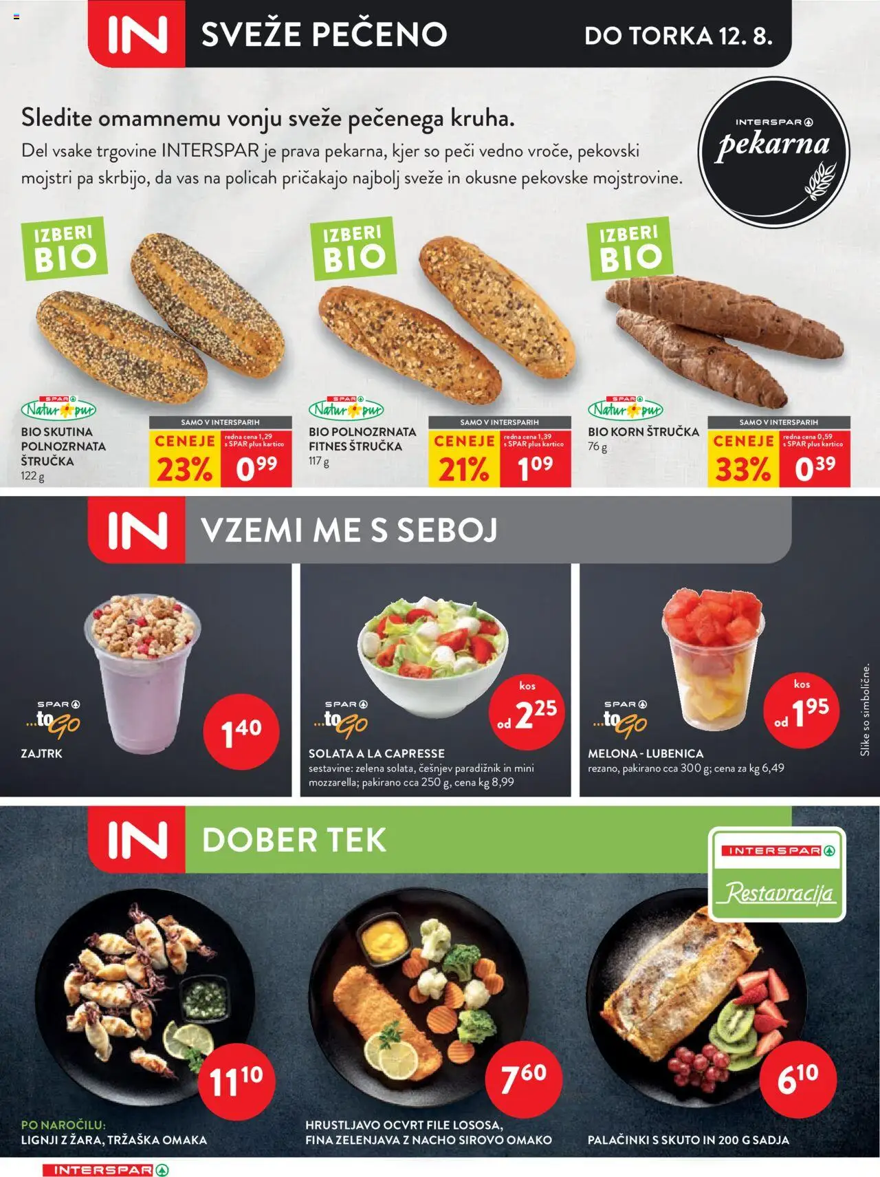 Spar katalog interspar 10/25 │ velja od 06.08.2025 | Stran: 8 | Izdelki: Lubenica, Štručka, Solata, Omaka