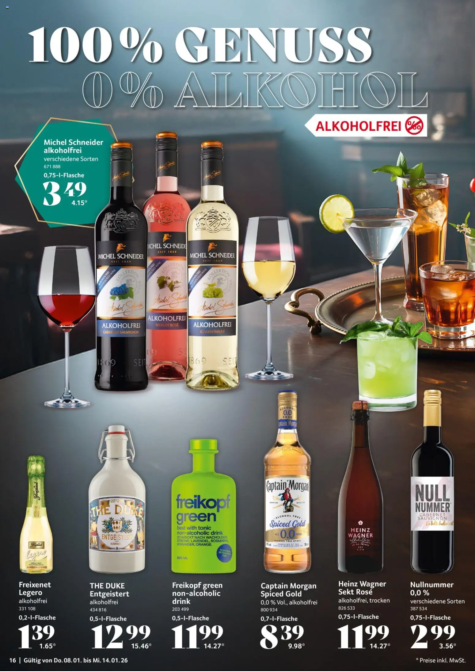 Selgros Prospekt 	 – gültig ab 08.01.2026 | Seite: 16 | Produkte: Freixenet, Sekt, Merlot, Captain morgan