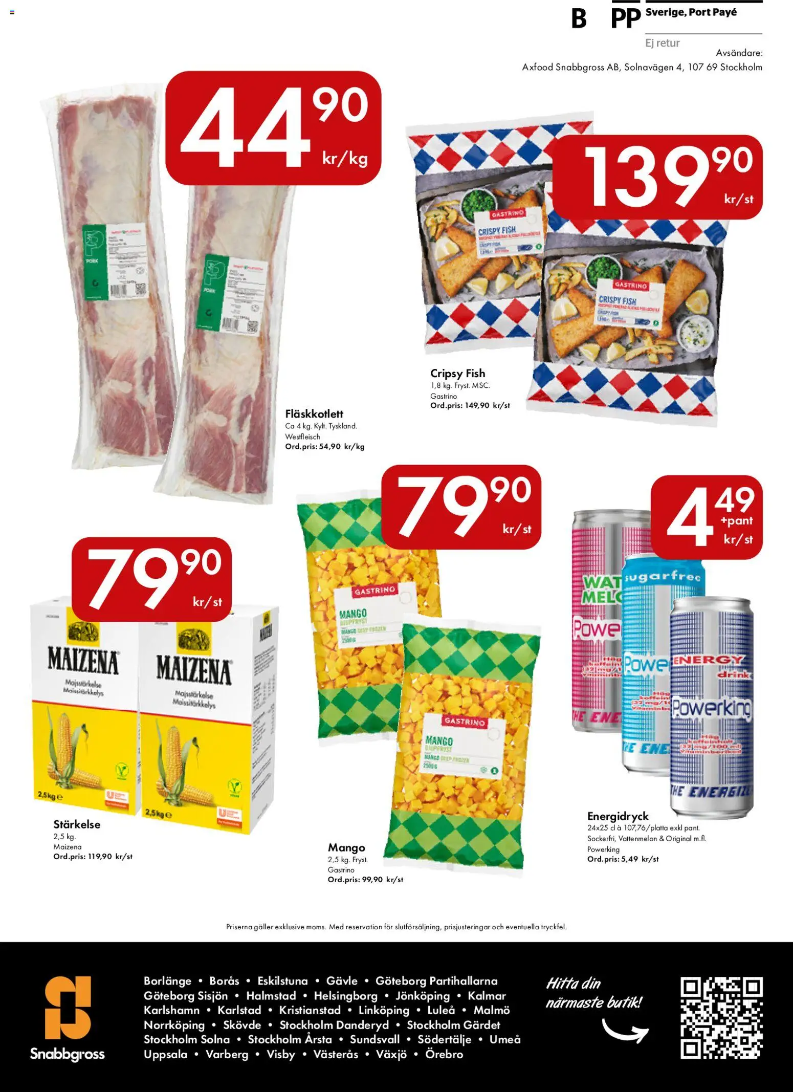 Snabbgross reklamblad aktuell från 18.02.2026 | Sida: 16 | Produkter: Galler, Vattenmelon, Maizena, Mango