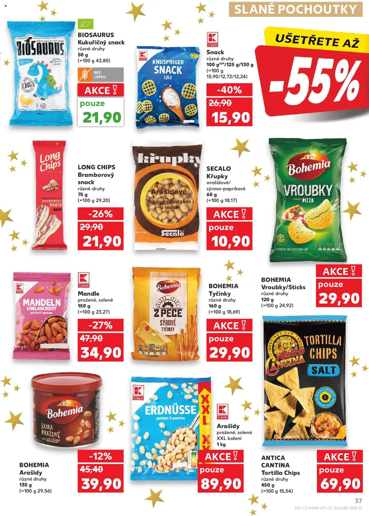 Kaufland leták - Plzeň Bory od 19.11.2025 | Strana: 37 | Produkty: Long chips, Pizza, Tyčinky, Tortilla