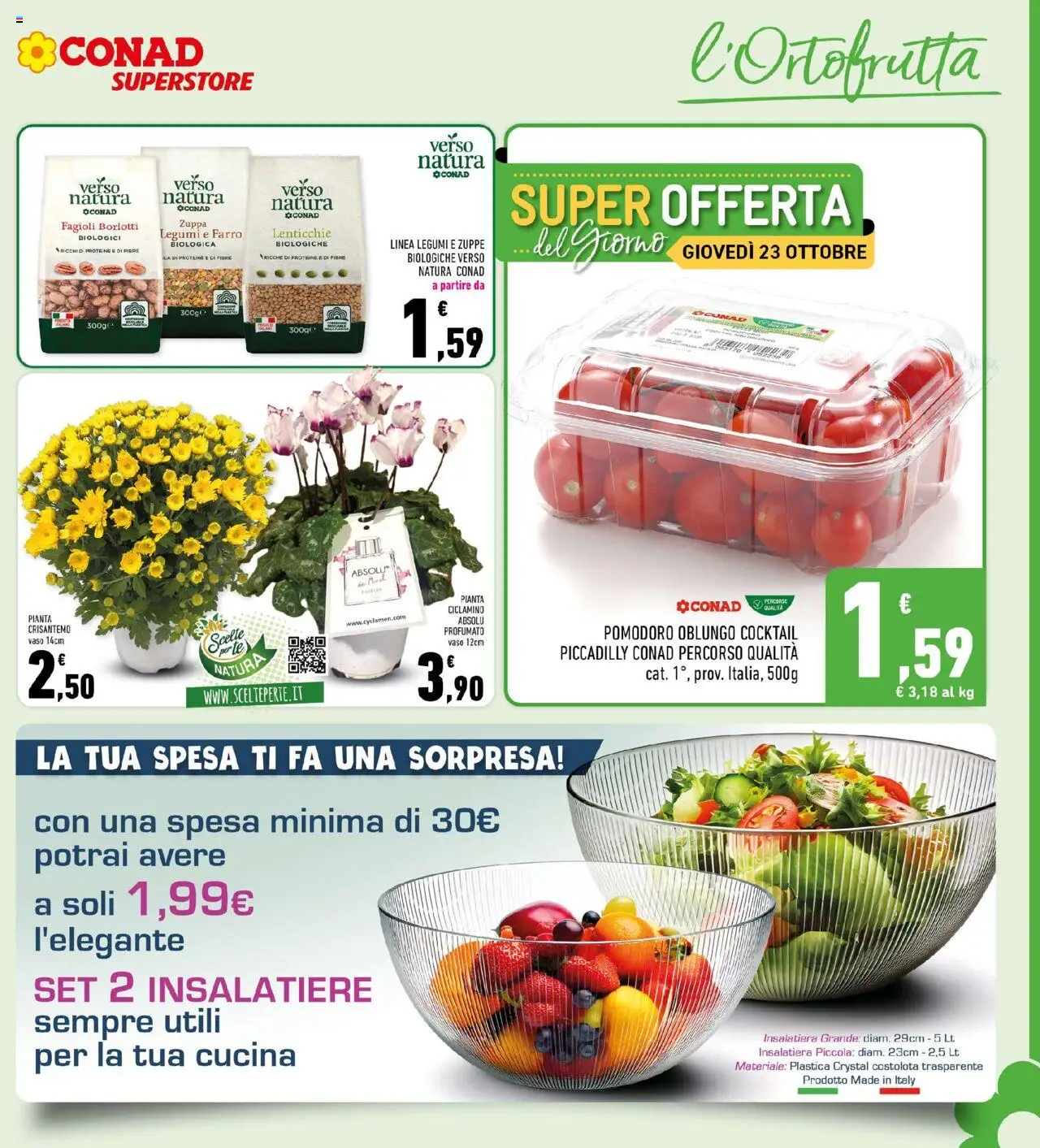 Volantino Conad del 22.10.2025 | Pagina: 5 | Prodotti: Tè, Fagioli, Vaso, Farro