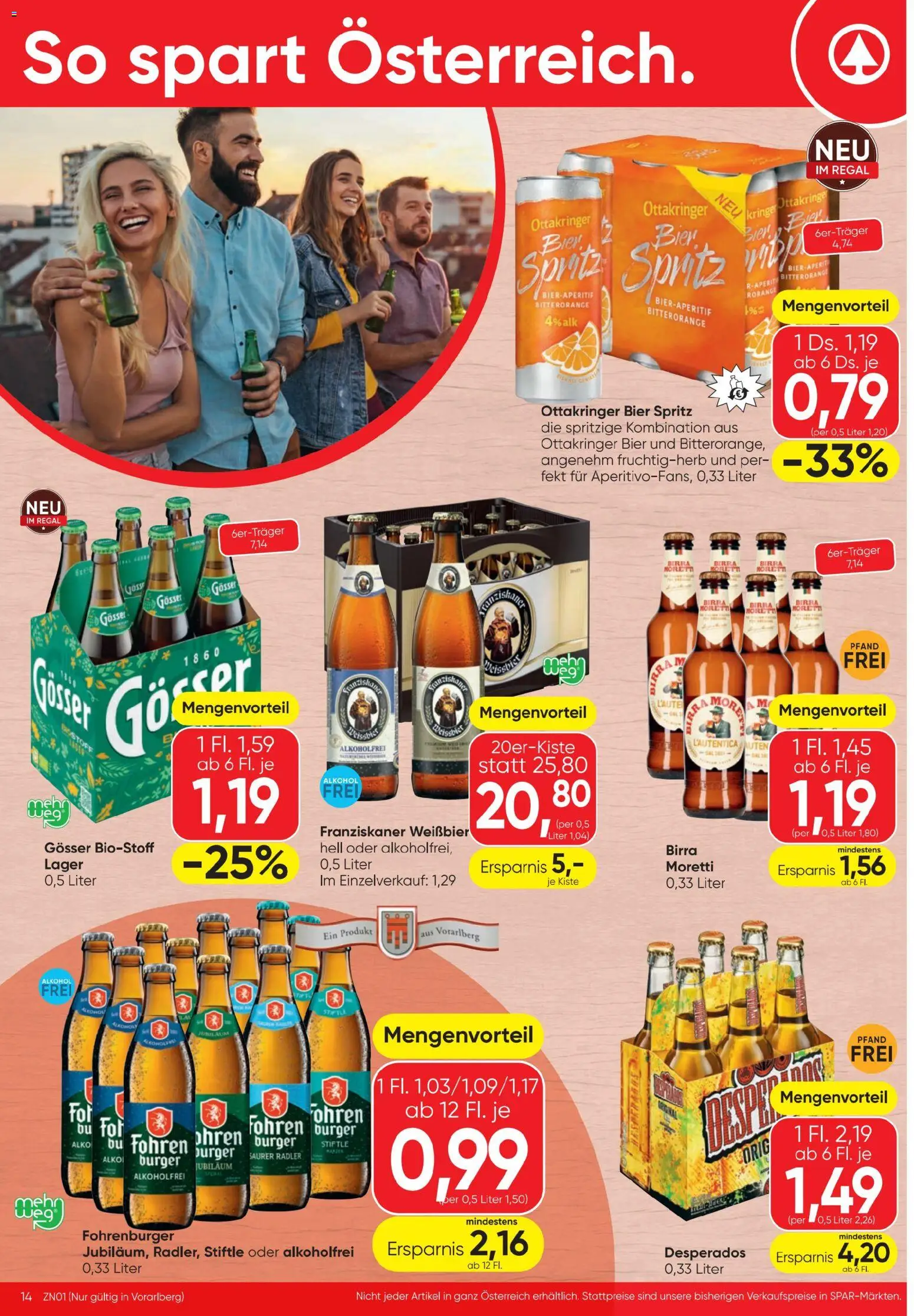 Spar - Flugblatt gültig ab 23.04.2026 | Seite: 14 | Produkte: Regal, Bier