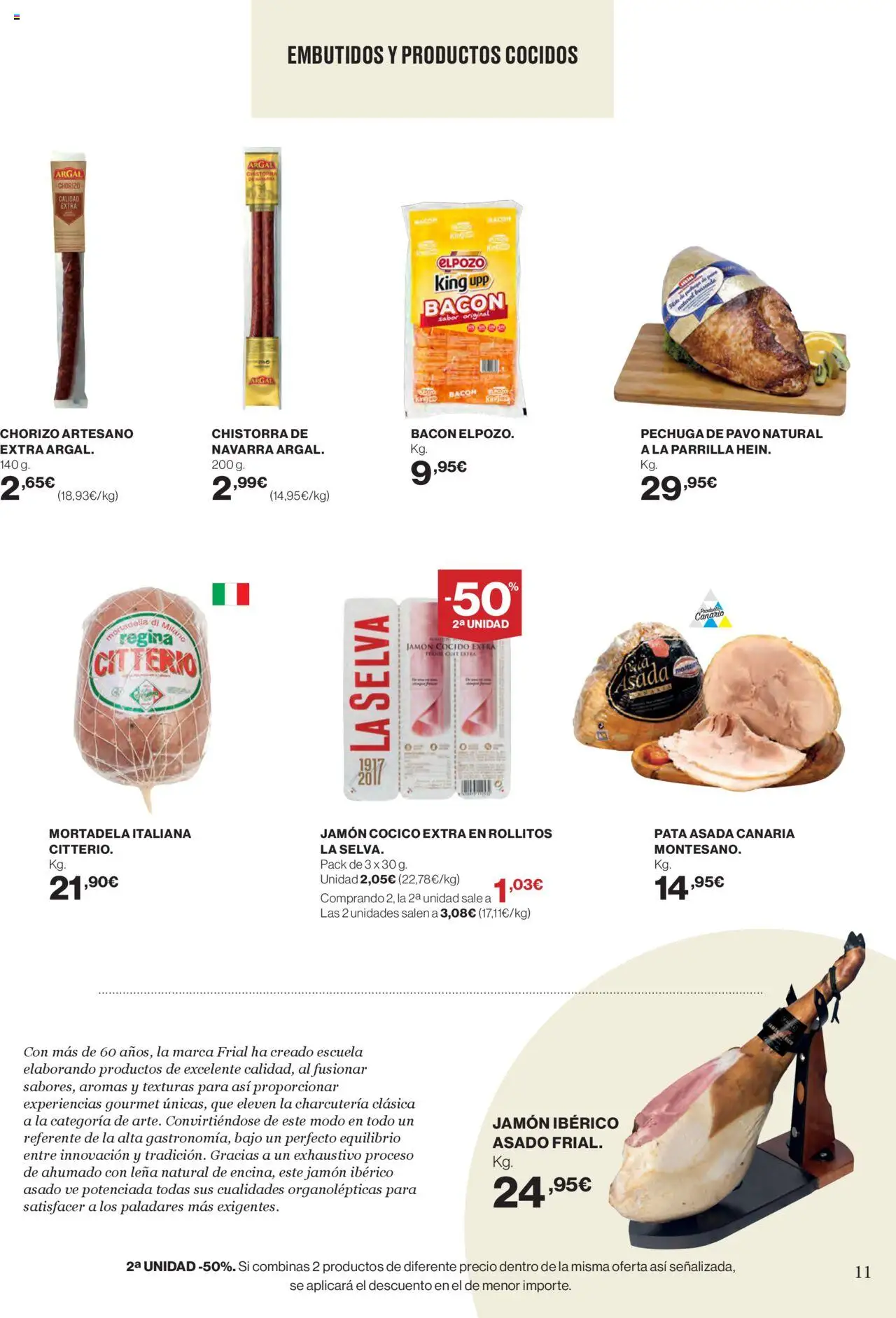 Supercor Canarias │ válido desde el 11.09.2025 | Página: 11 | Productos: Jamón ibérico, Jamón, Jamón cocido, Mortadela