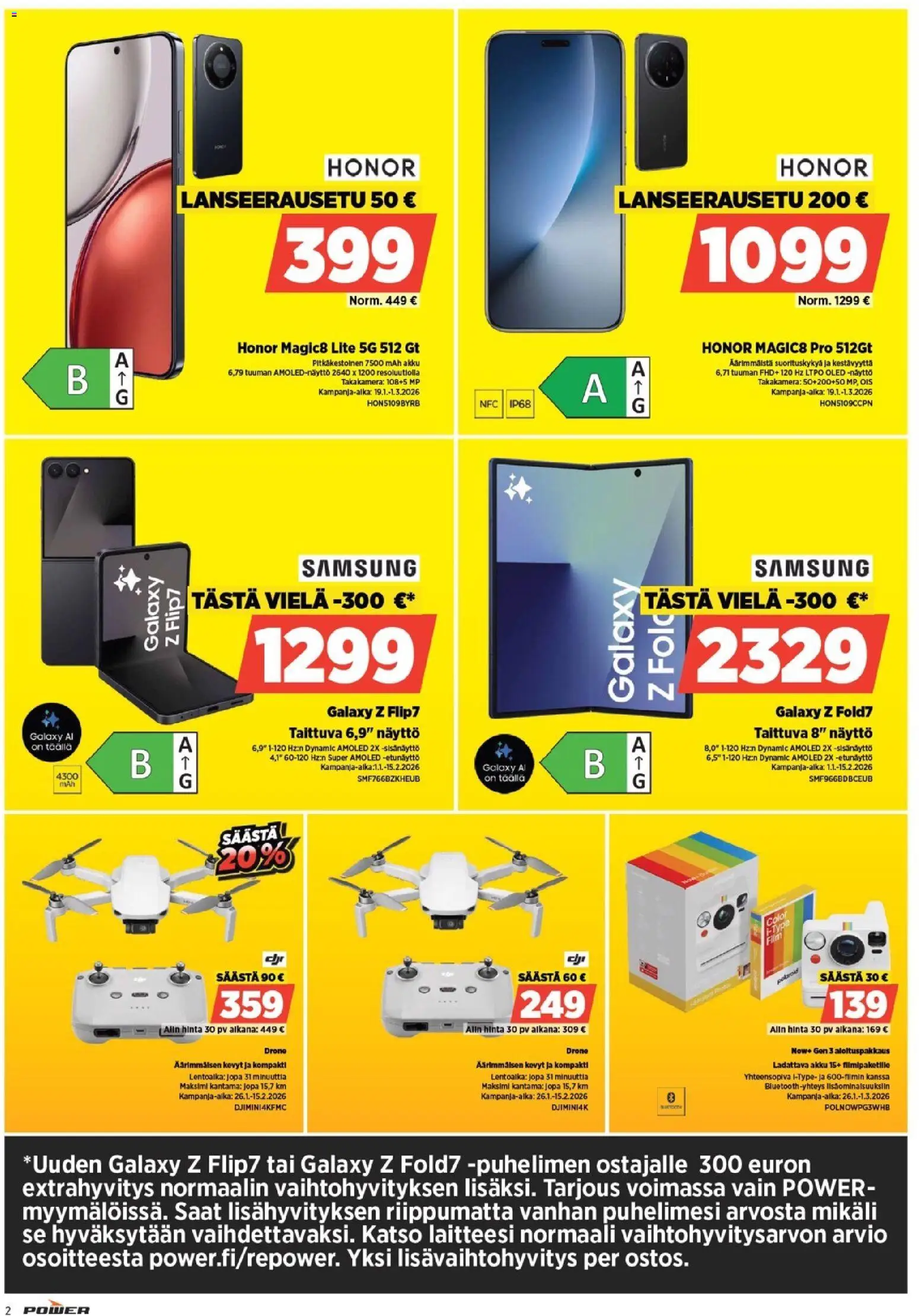 Power tarjoukset – voimassa 26.01.2026 alkaen | Sivu: 2 | Tuotteet: Akku, Drone, Näyttö